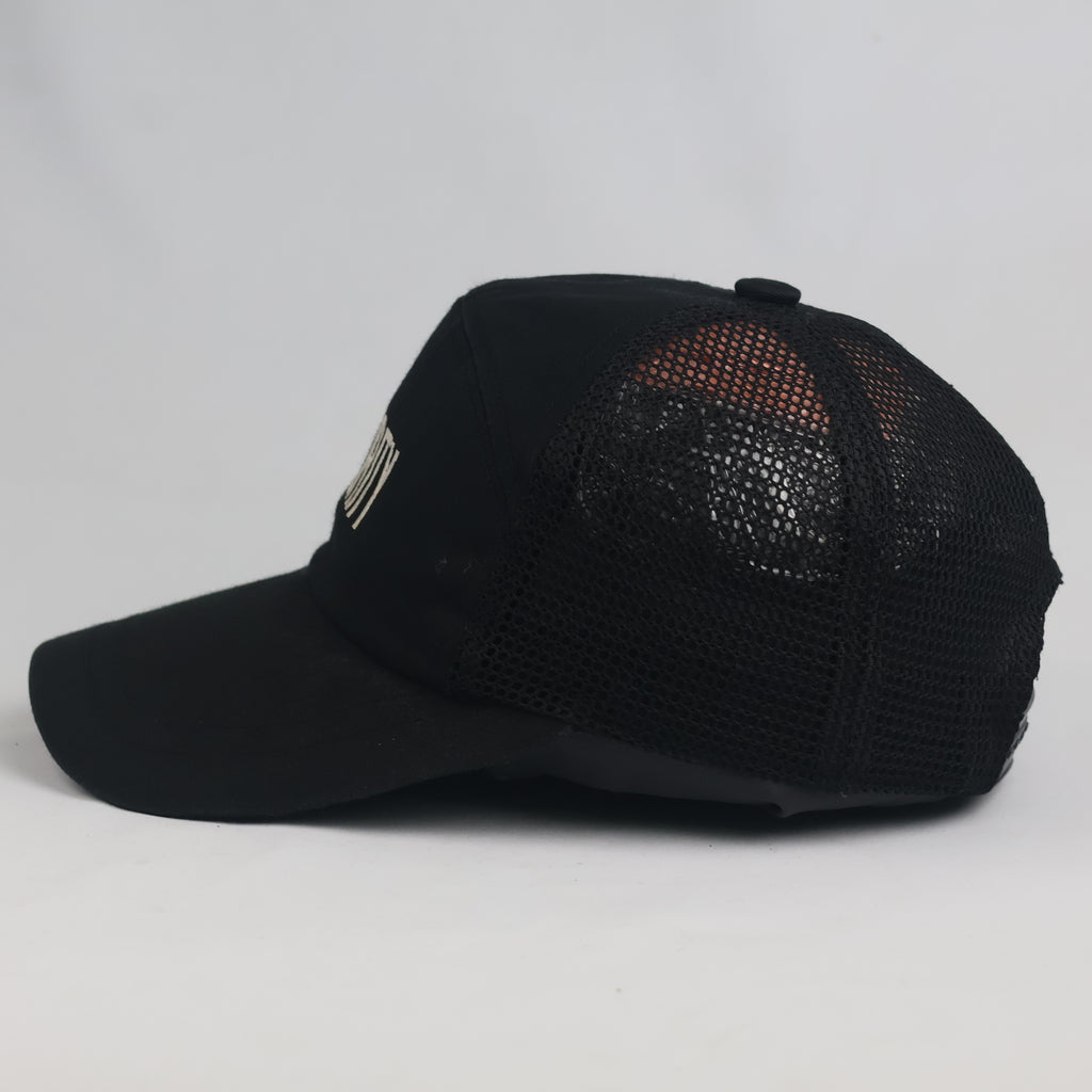 Vintage Security Embroidered Black Trucker Hat | Mesh Back Snapback Cap