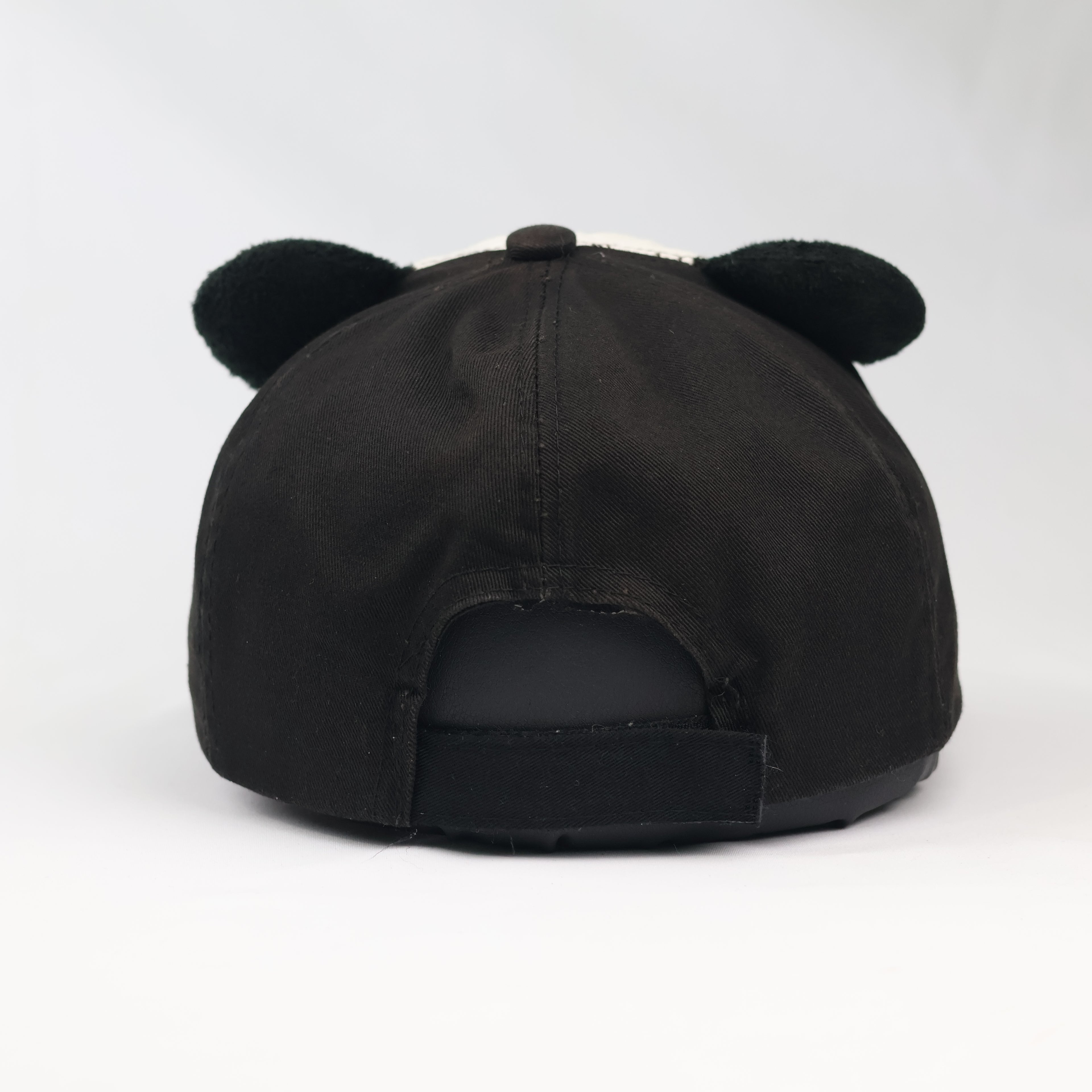 Cute Panda Face Baseball Cap with Plush Ears | Black & White Unisex Hat