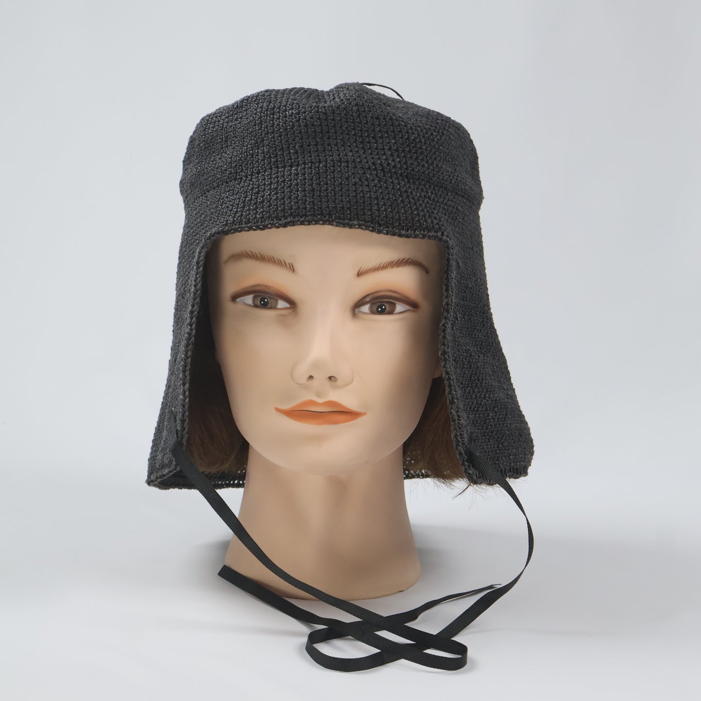 Unique Structured Ear Flap Bonnet - Black