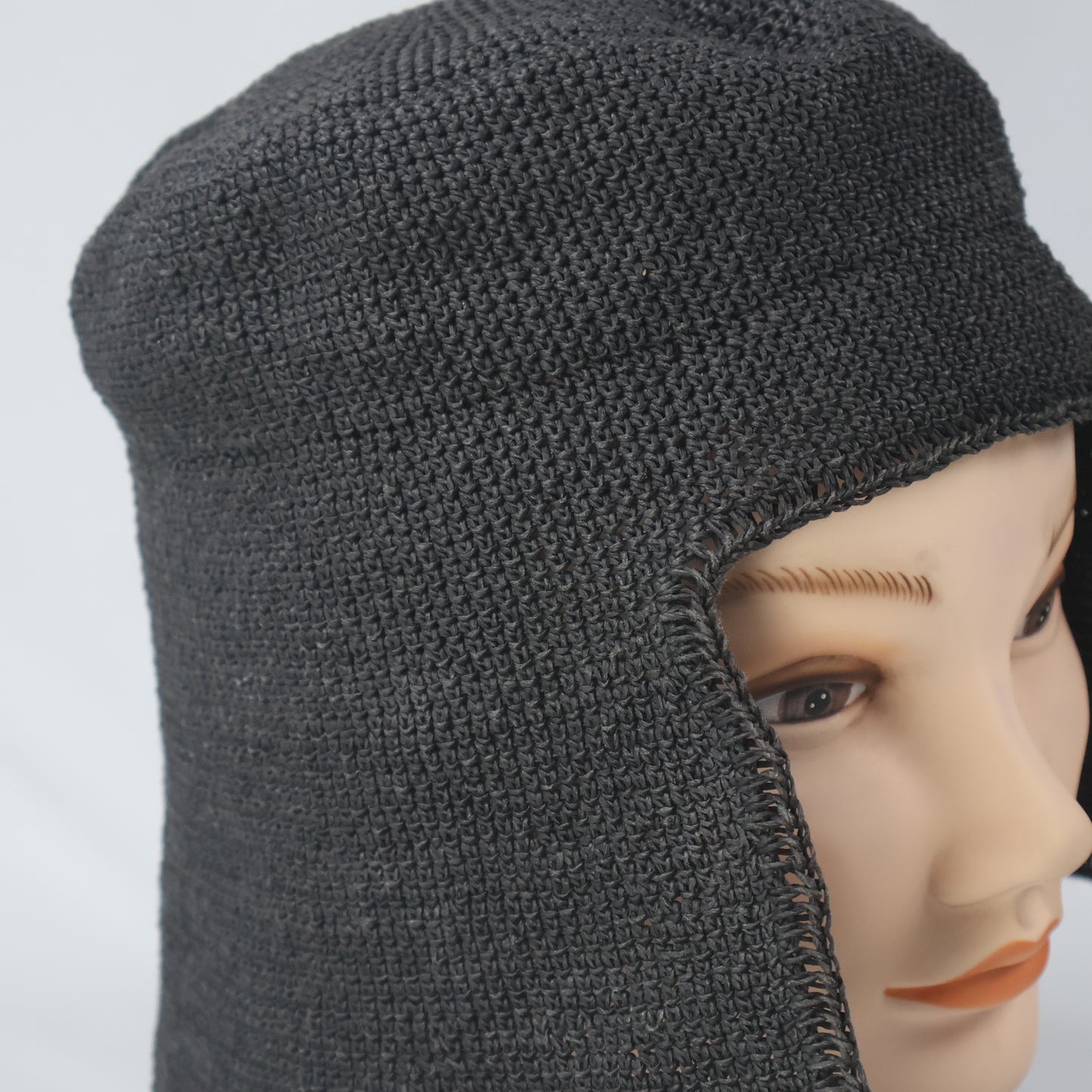 Unique Structured Ear Flap Bonnet - Black