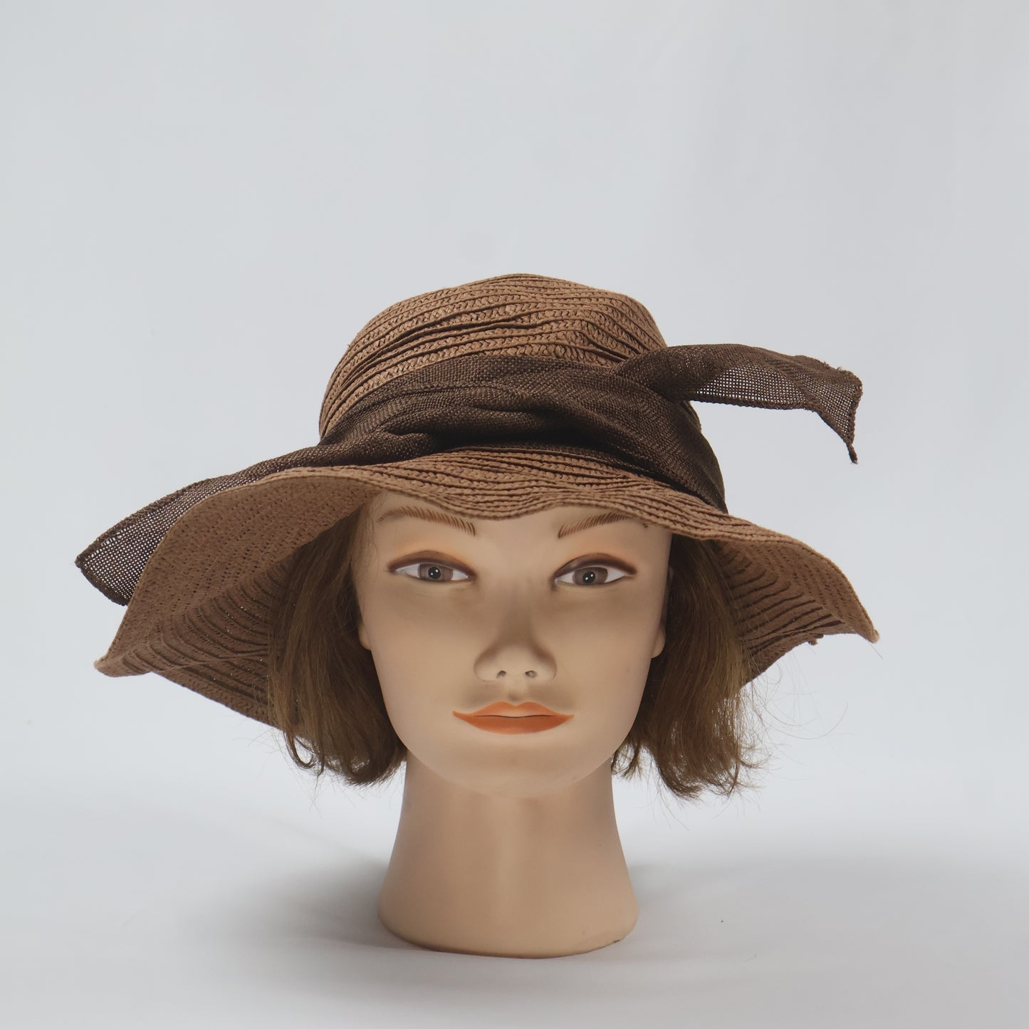 Classic Brown Floppy Hat with Bow Accent