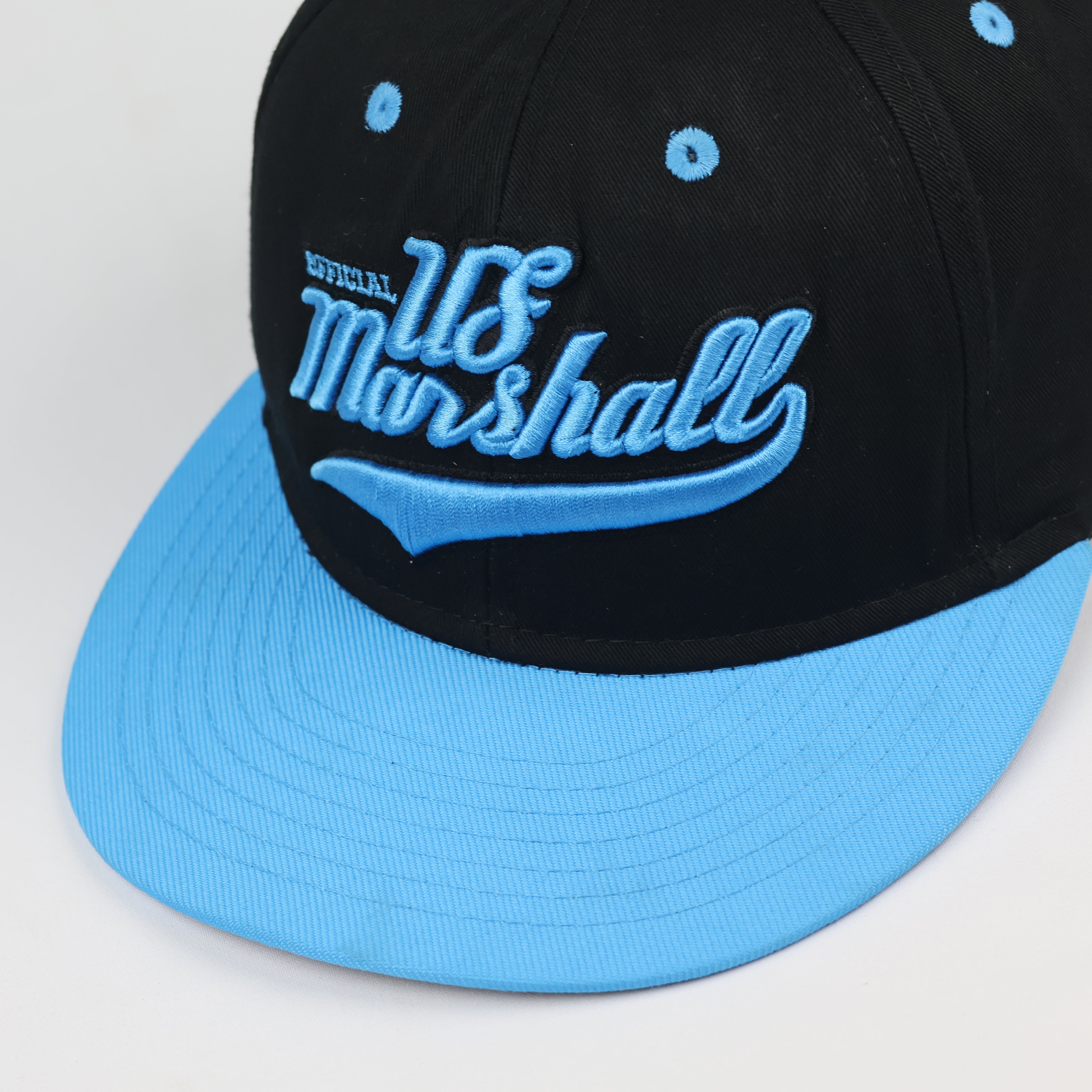 Official US Marshall Snapback Hat | Vintage Black & Sky Blue Cap