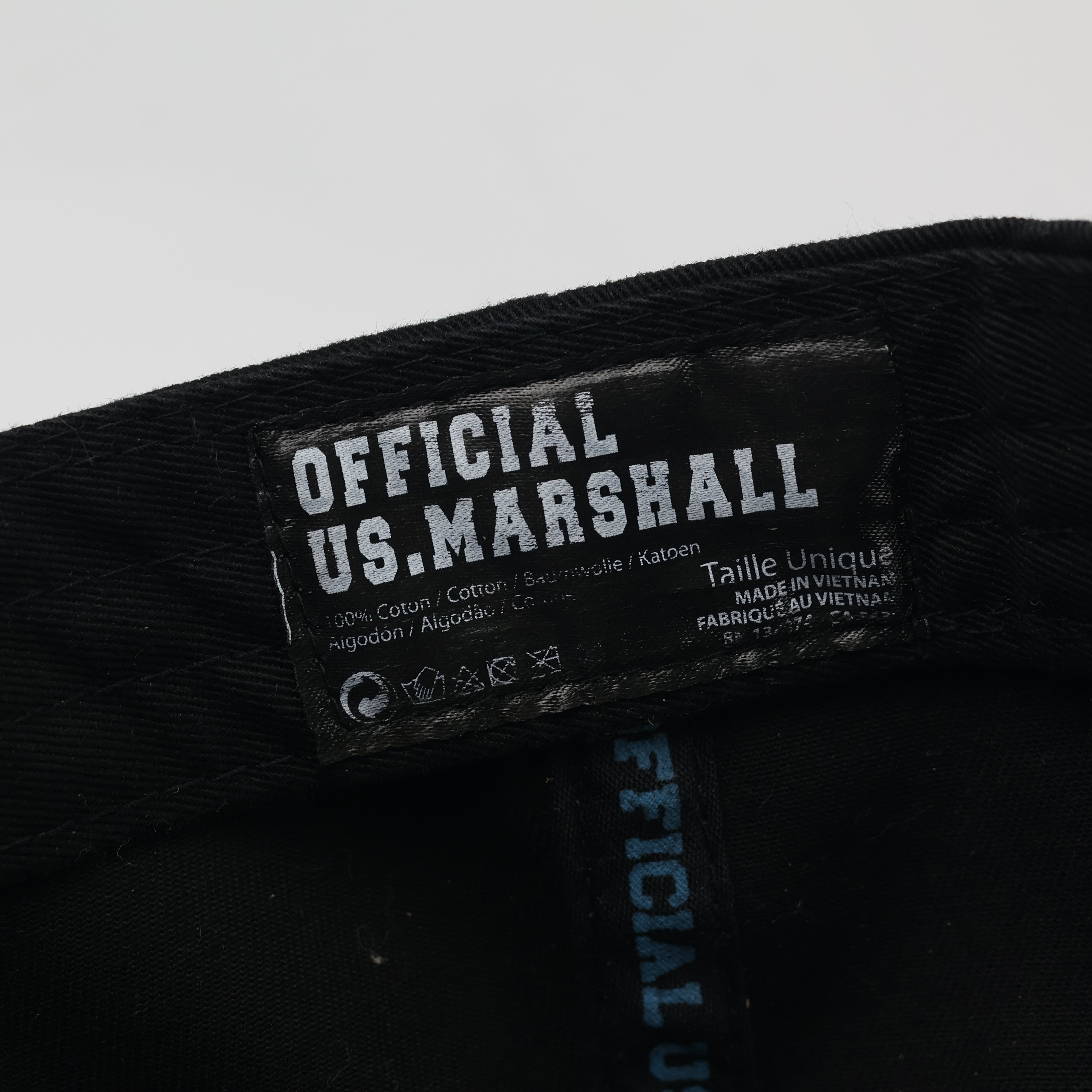 Official US Marshall Snapback Hat | Vintage Black & Sky Blue Cap