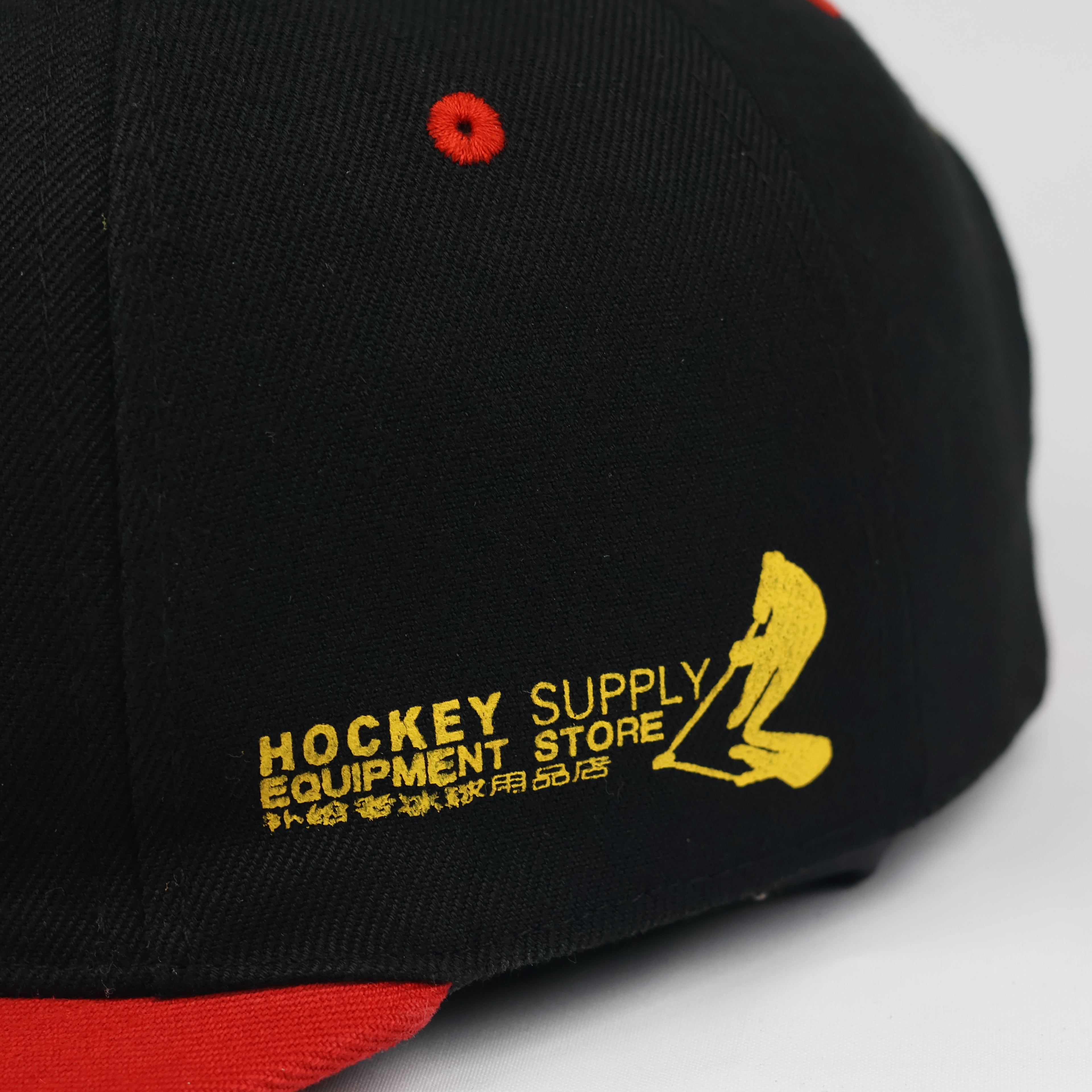 Vintage 2016 Ice Hockey Championship Snapback Hat | Black & Red