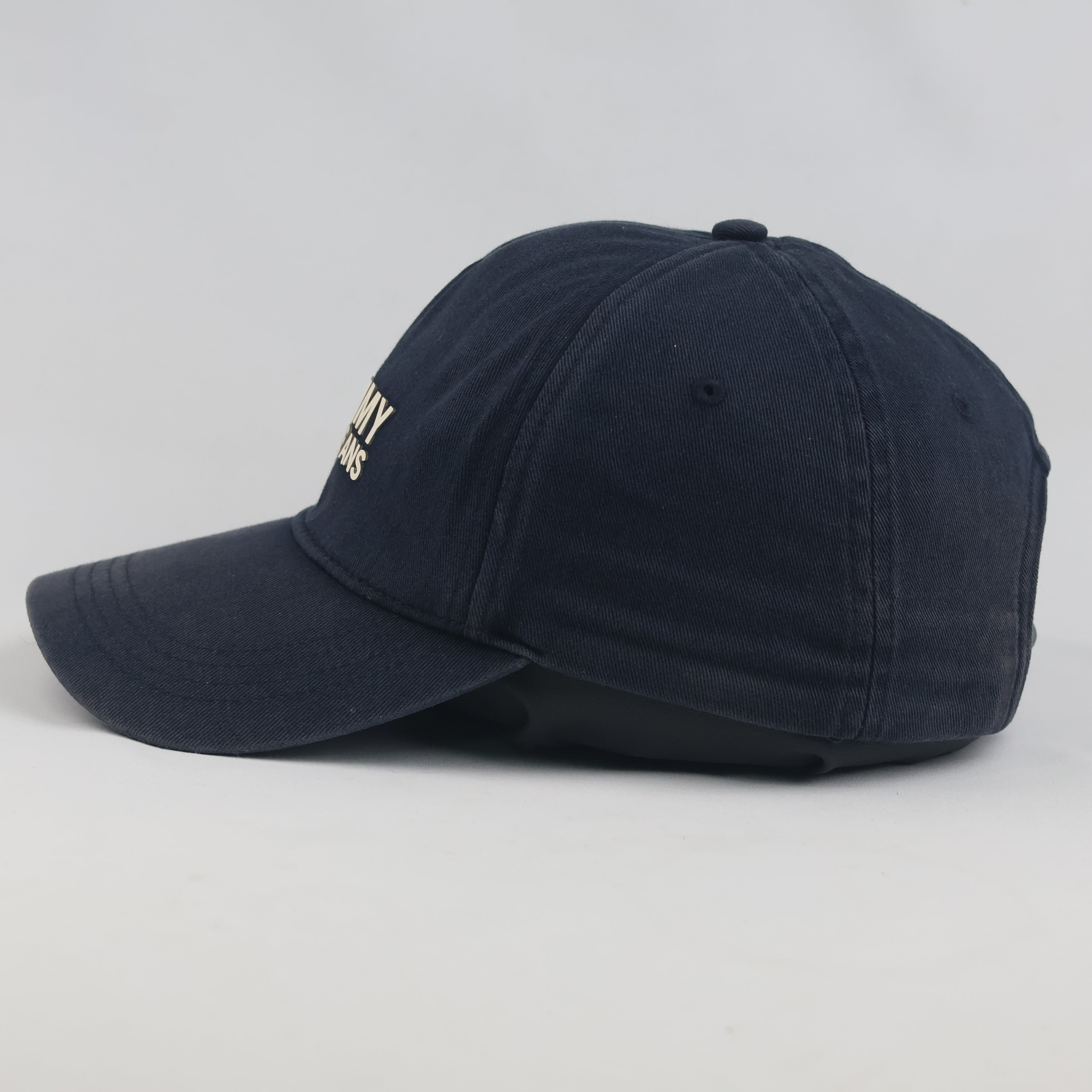 Thrifted Vintage Tommy Jeans Navy Blue Snapback Hat | Rubber Flag Logo Cap
