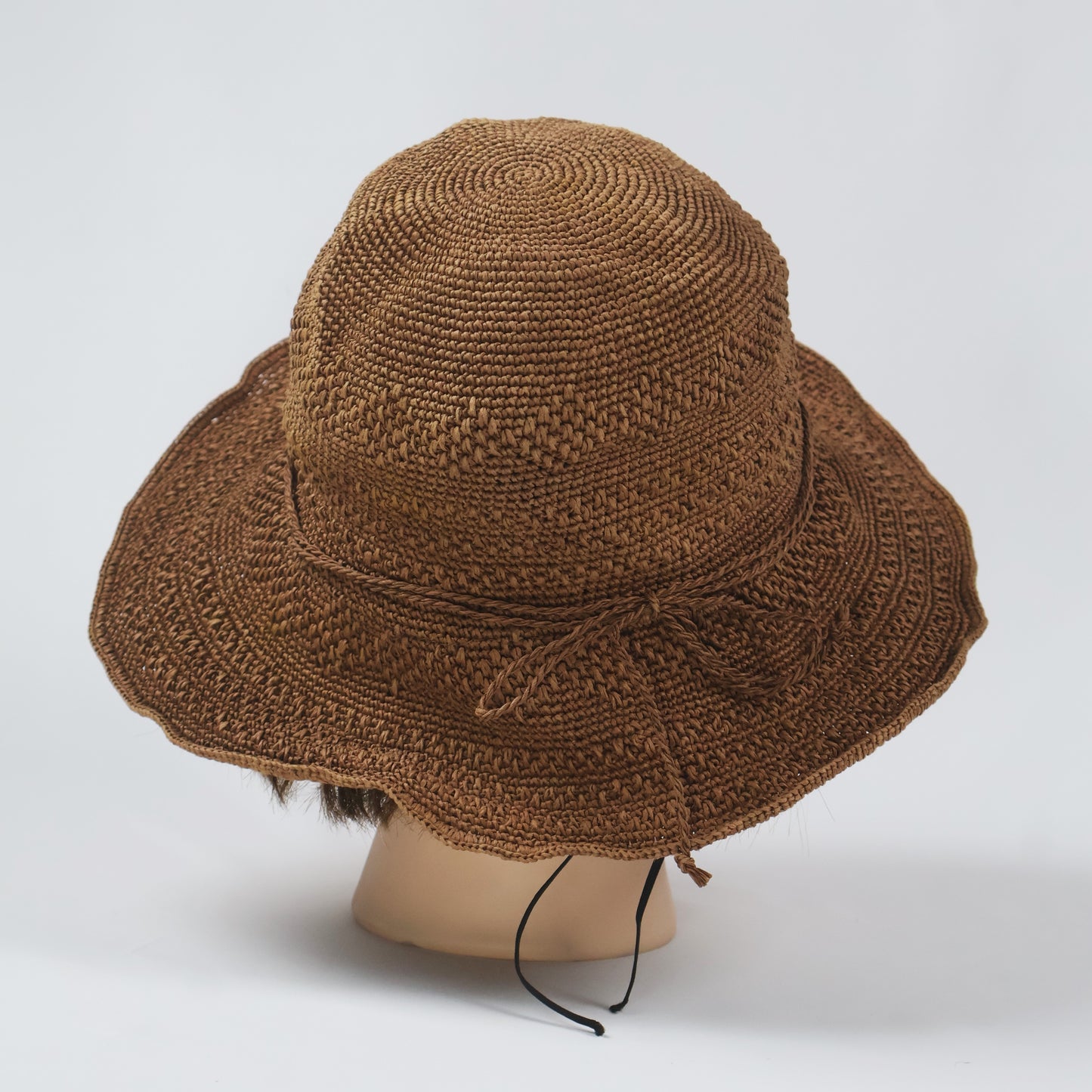 Woven Sun Hat in Chocolate Brown