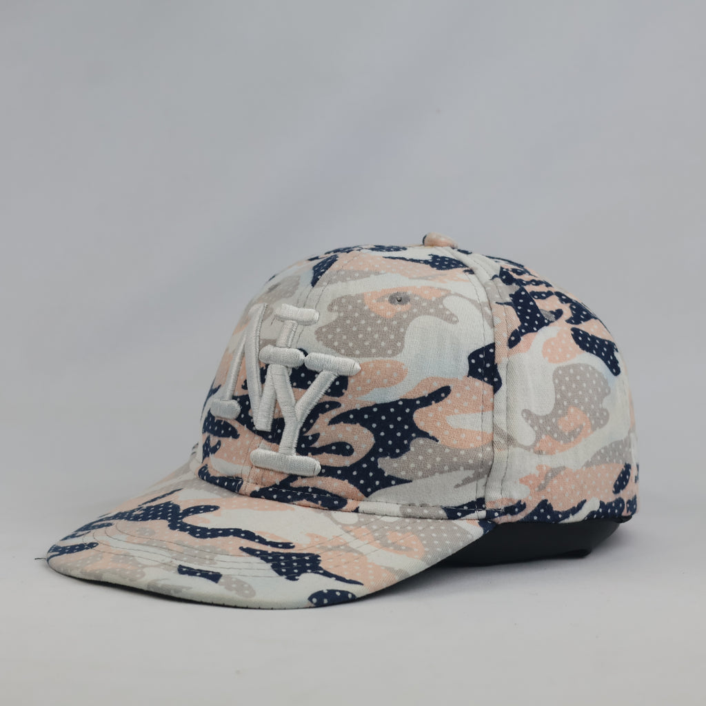 Vintage NY Embroidered Pink Camo Snapback Hat | Camouflage Flat Brim Cap