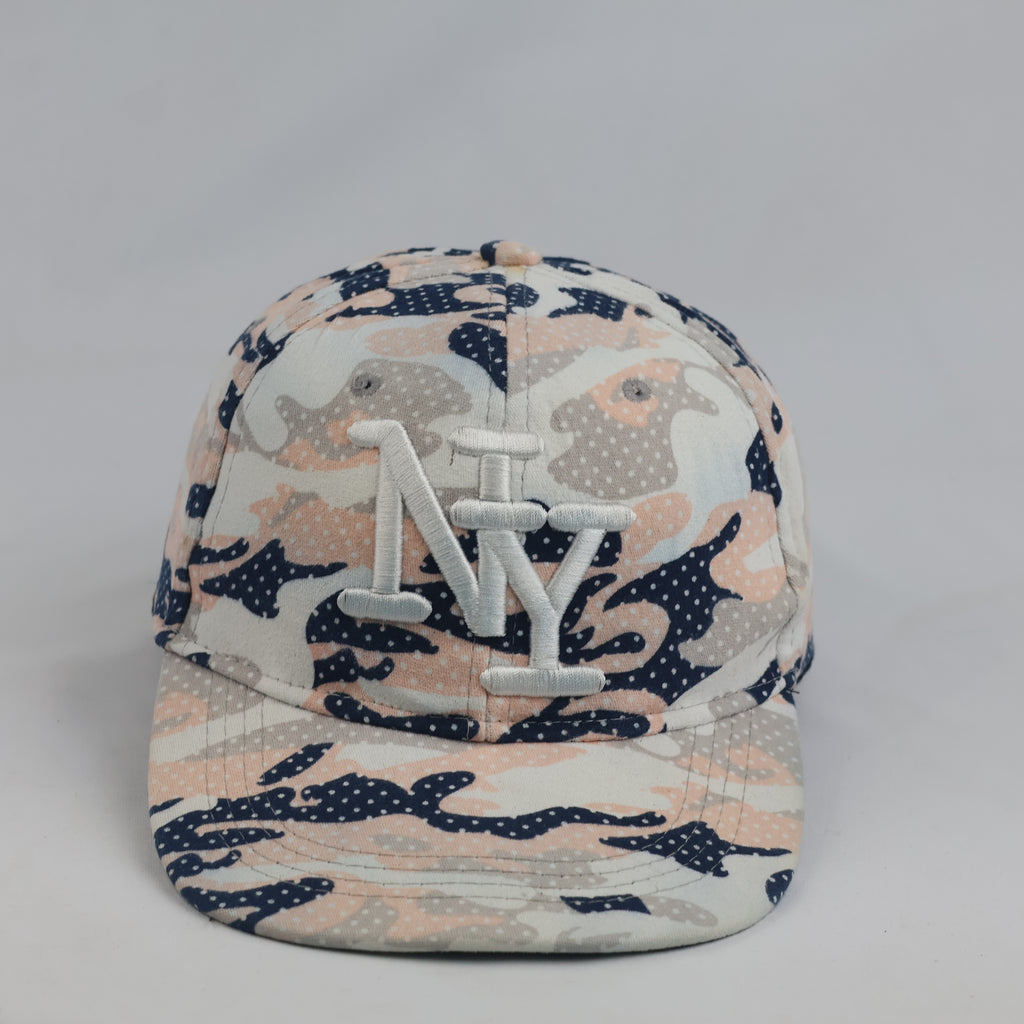 Vintage NY Embroidered Pink Camo Snapback Hat | Camouflage Flat Brim Cap