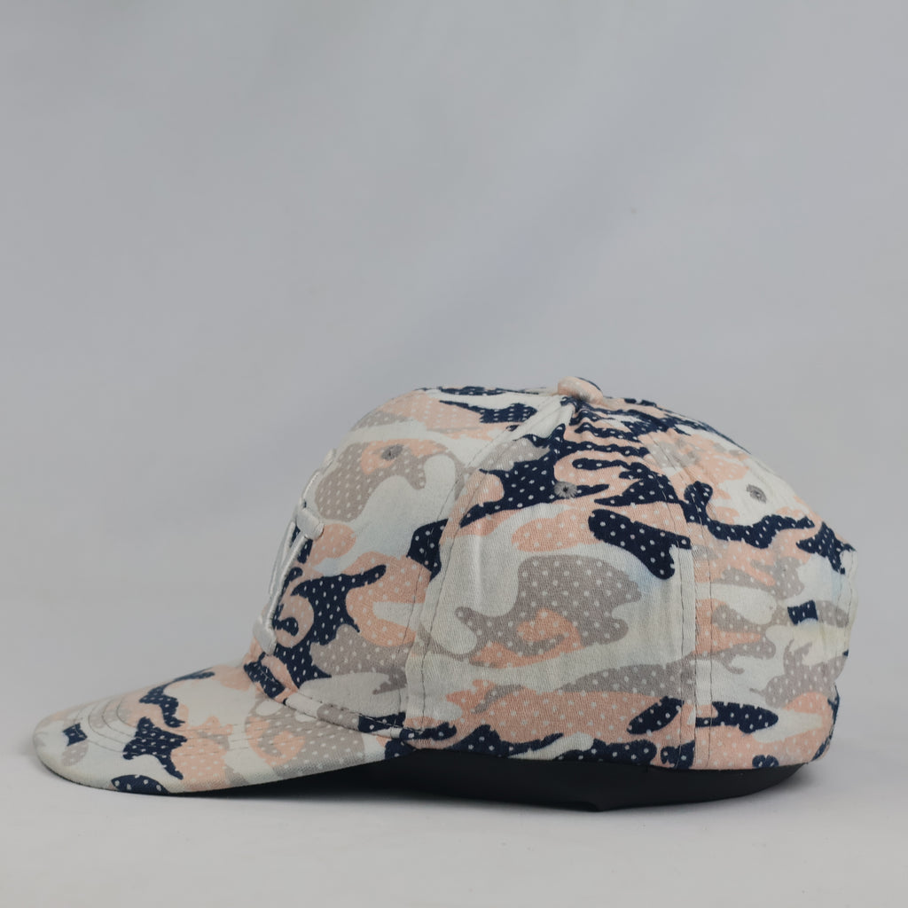 Vintage NY Embroidered Pink Camo Snapback Hat | Camouflage Flat Brim Cap
