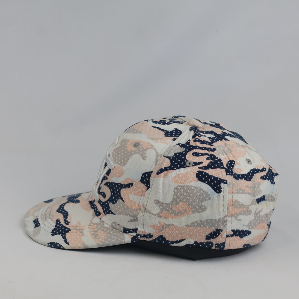 Vintage NY Embroidered Pink Camo Snapback Hat | Camouflage Flat Brim Cap