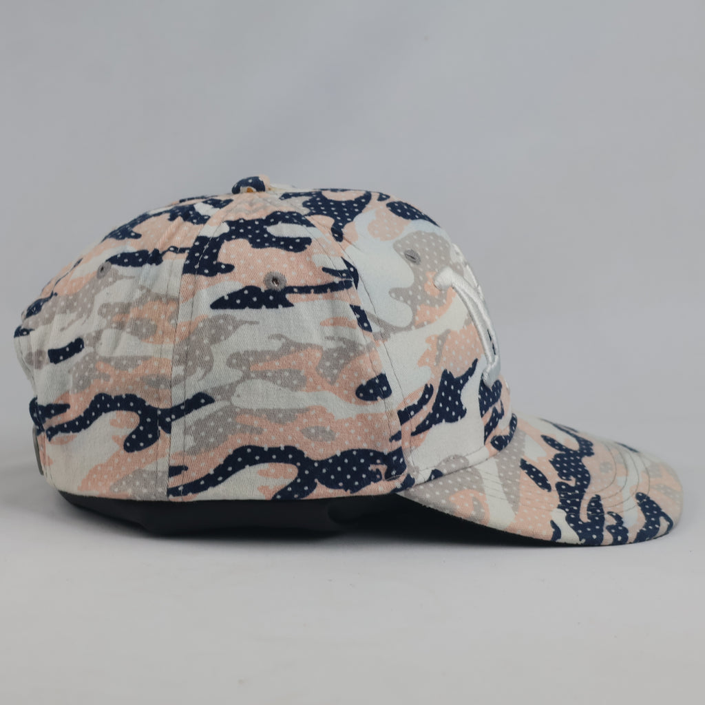 Vintage NY Embroidered Pink Camo Snapback Hat | Camouflage Flat Brim Cap