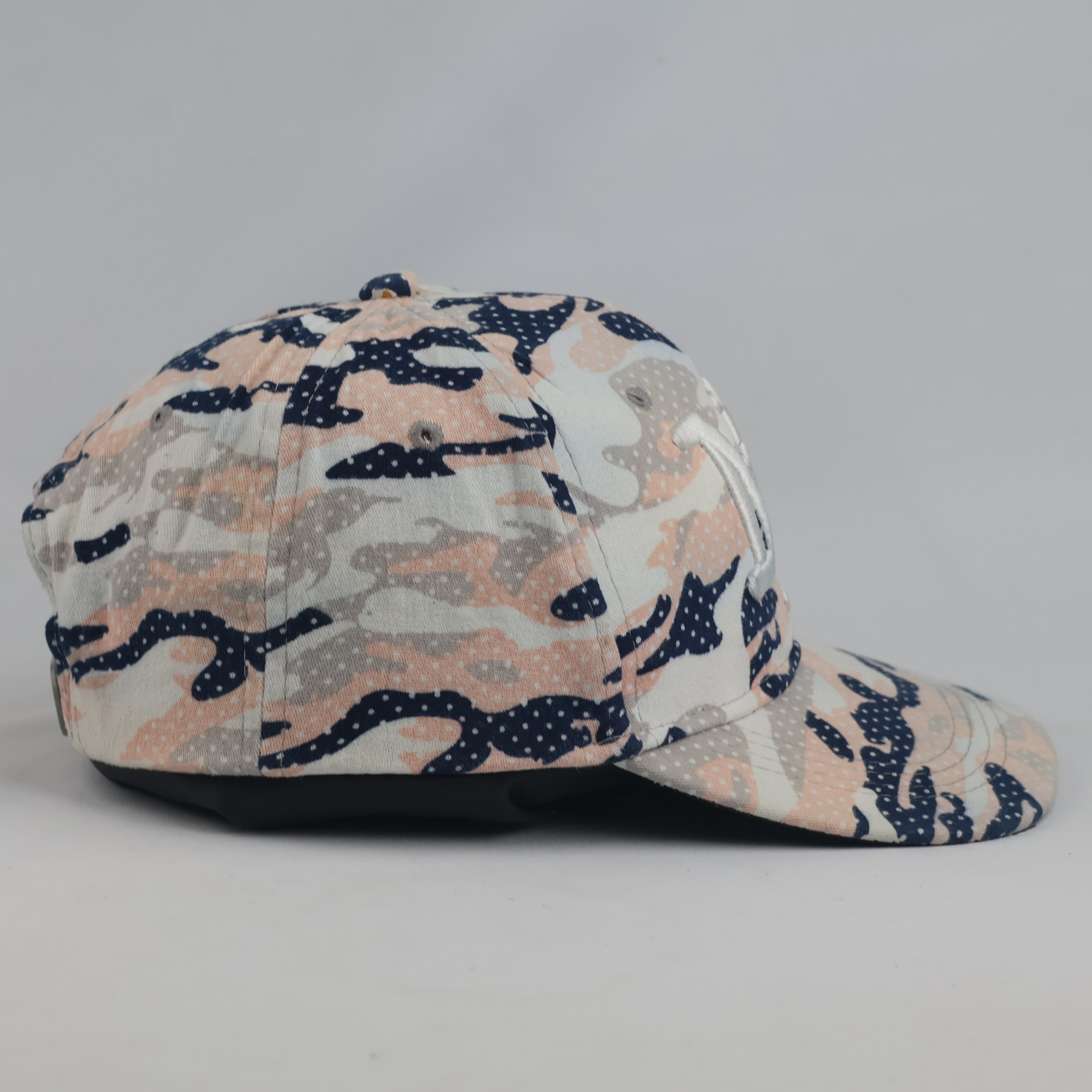 Vintage NY Embroidered Pink Camo Snapback Hat | Camouflage Flat Brim Cap