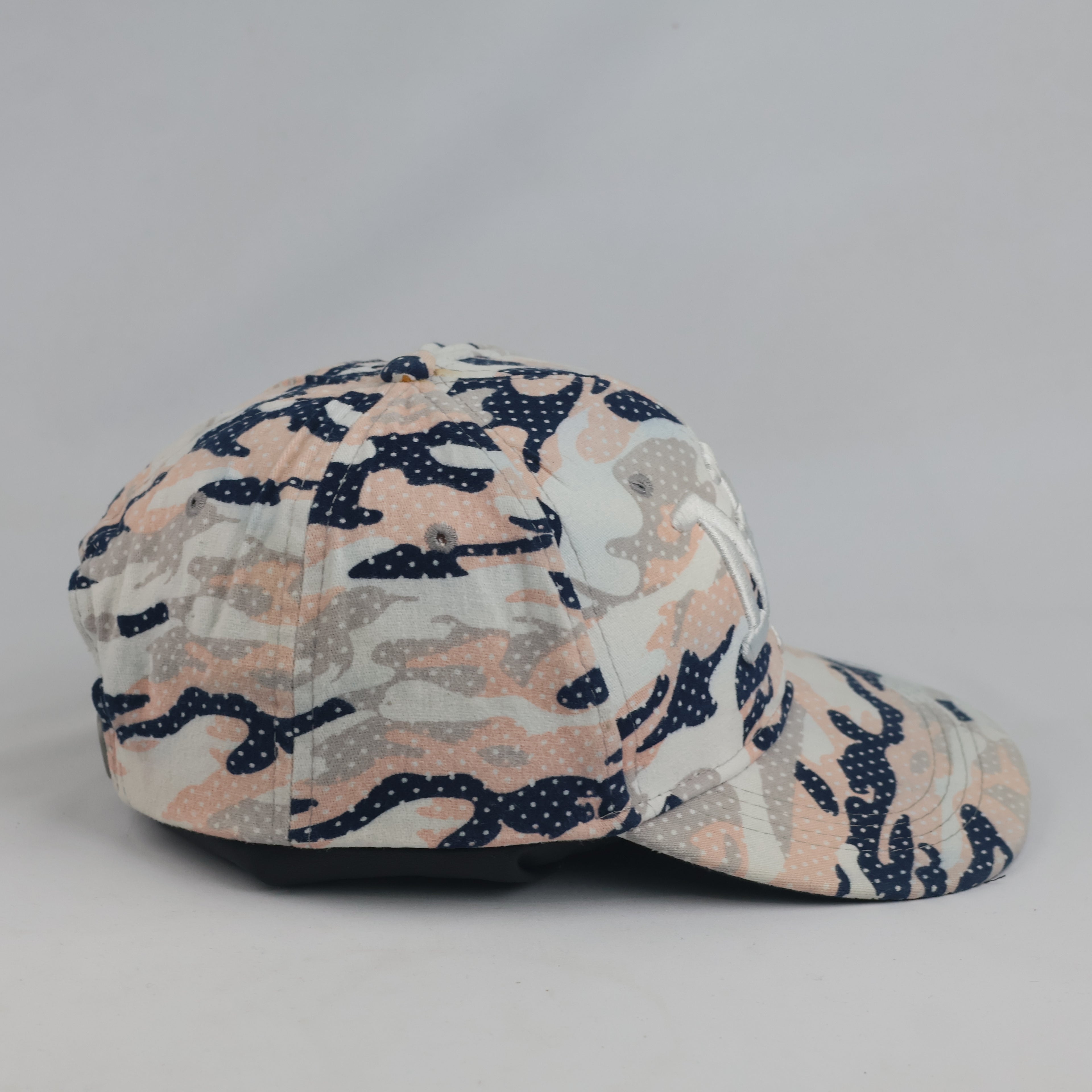 Vintage NY Embroidered Pink Camo Snapback Hat | Camouflage Flat Brim Cap