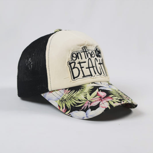 Unisex Tropical Snapback Cap with Mesh Back