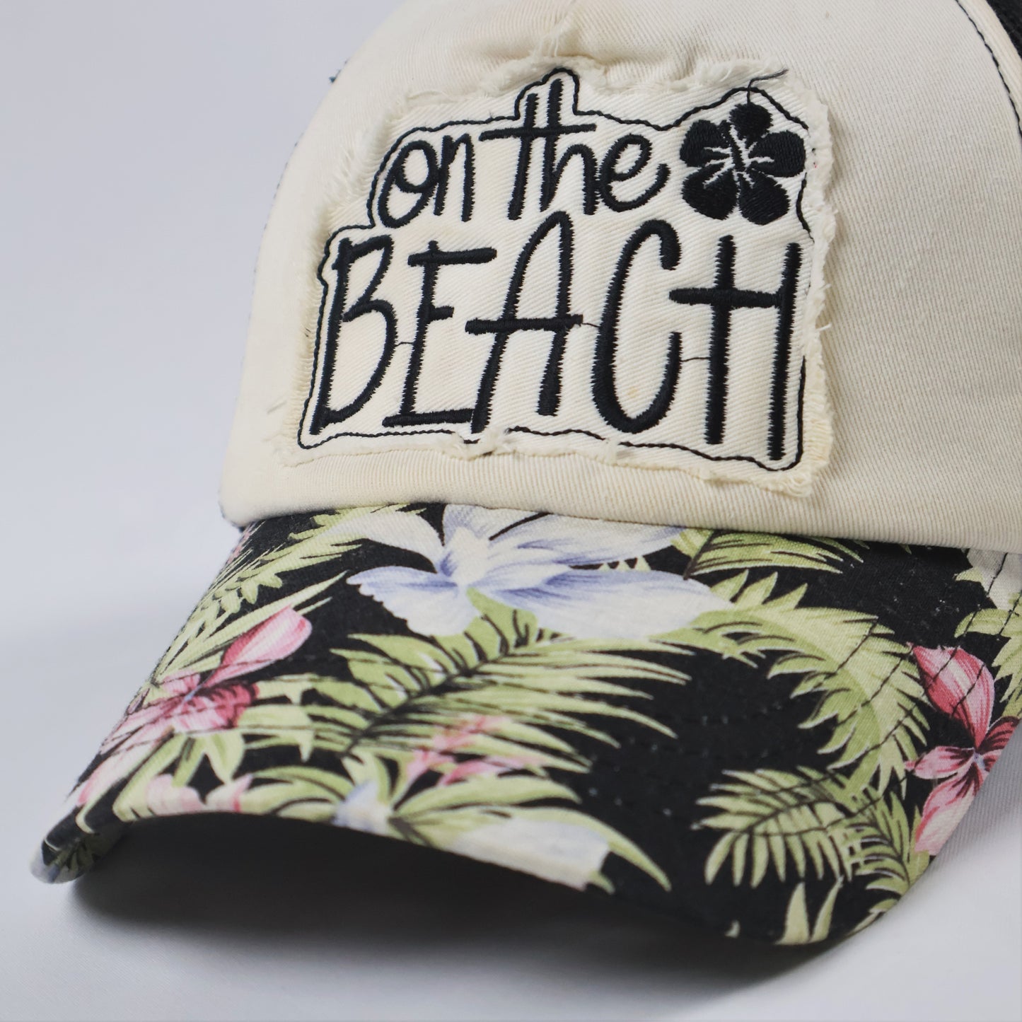 Unisex Tropical Snapback Cap with Mesh Back