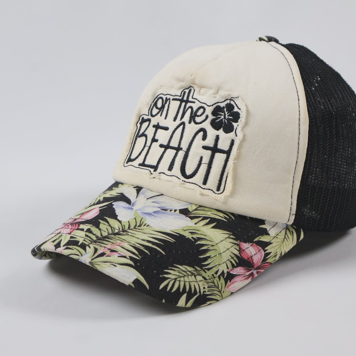 Unisex Tropical Snapback Cap with Mesh Back