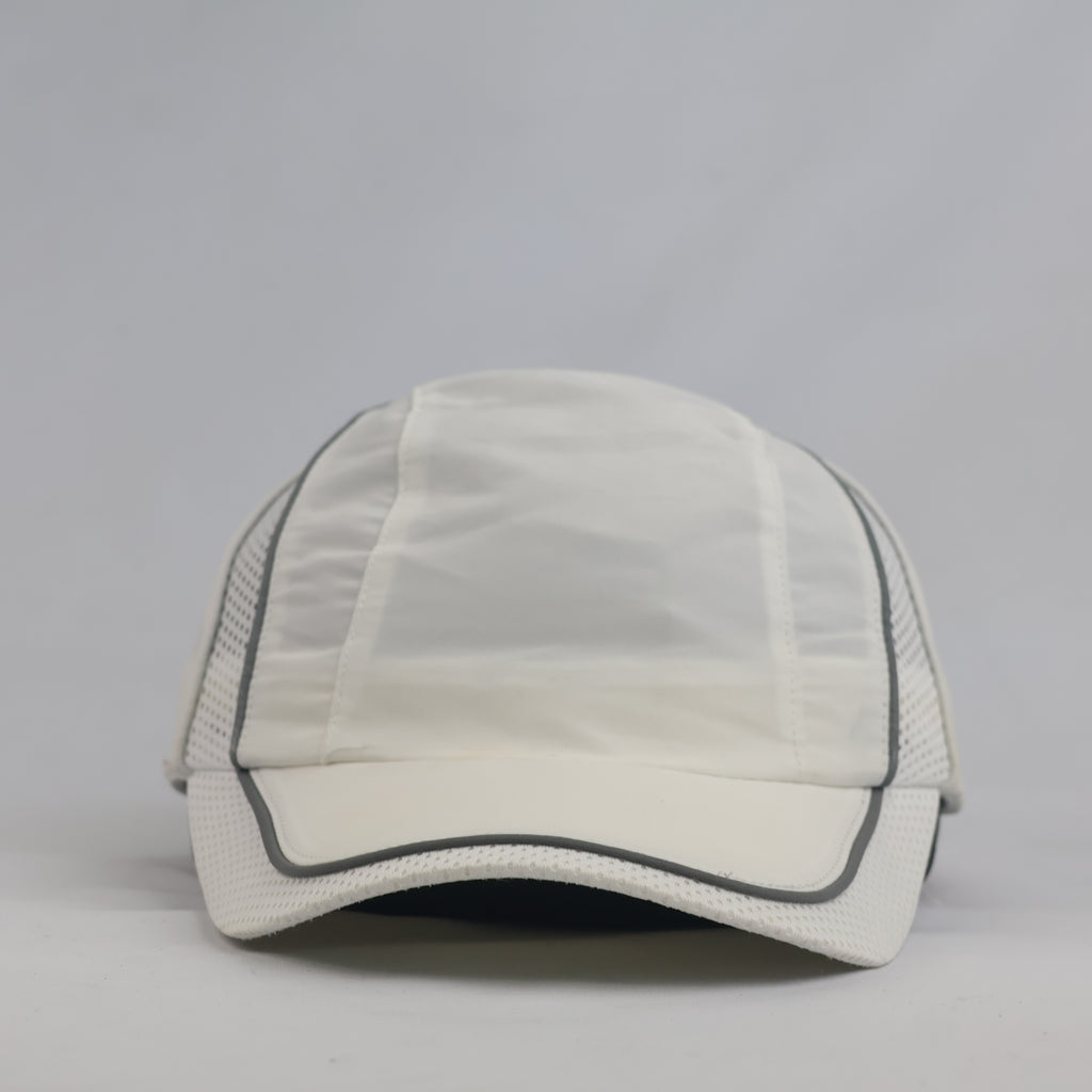 Vintage Beechfield White Reflective Running Cap | Lightweight Mesh Sports Hat