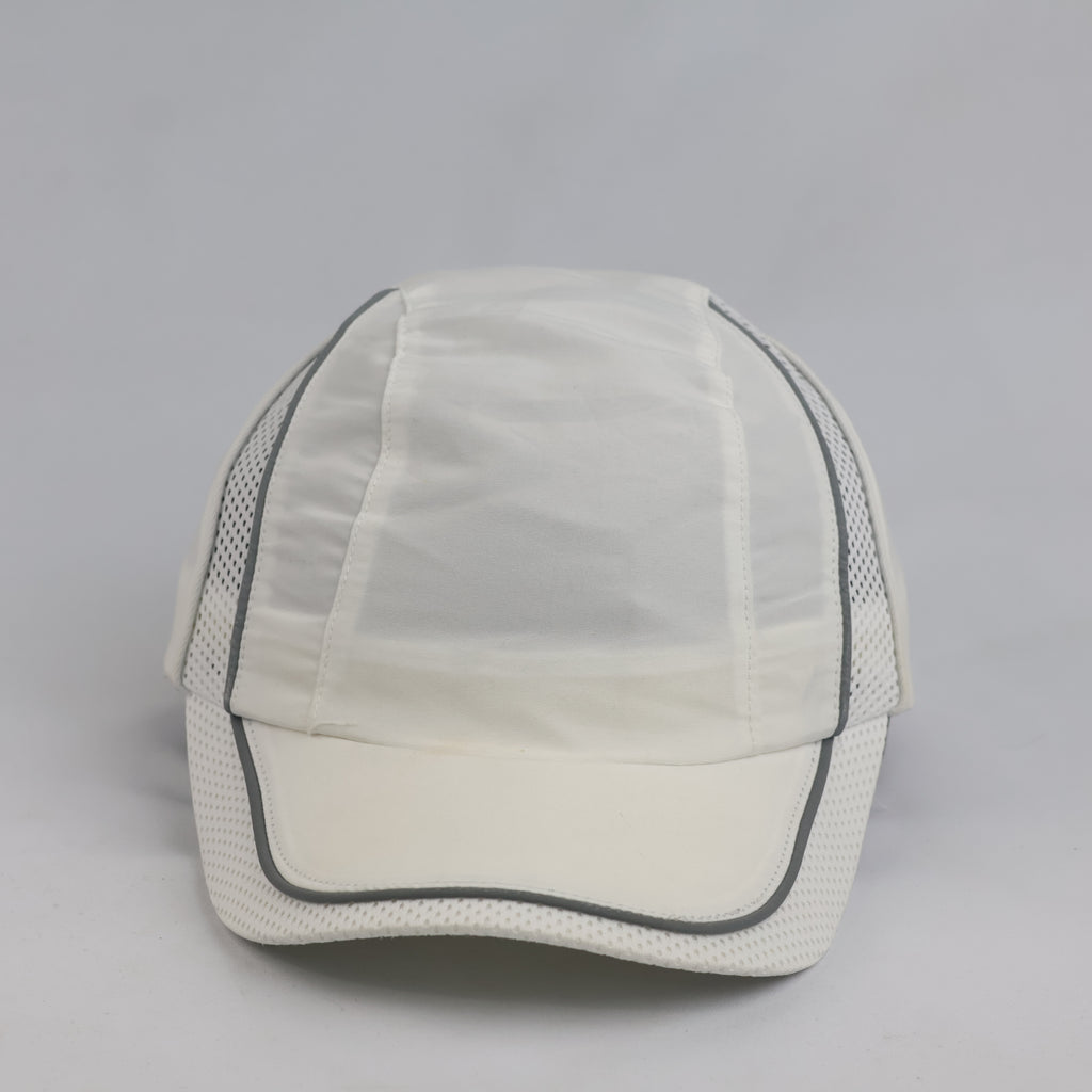 Vintage Beechfield White Reflective Running Cap | Lightweight Mesh Sports Hat
