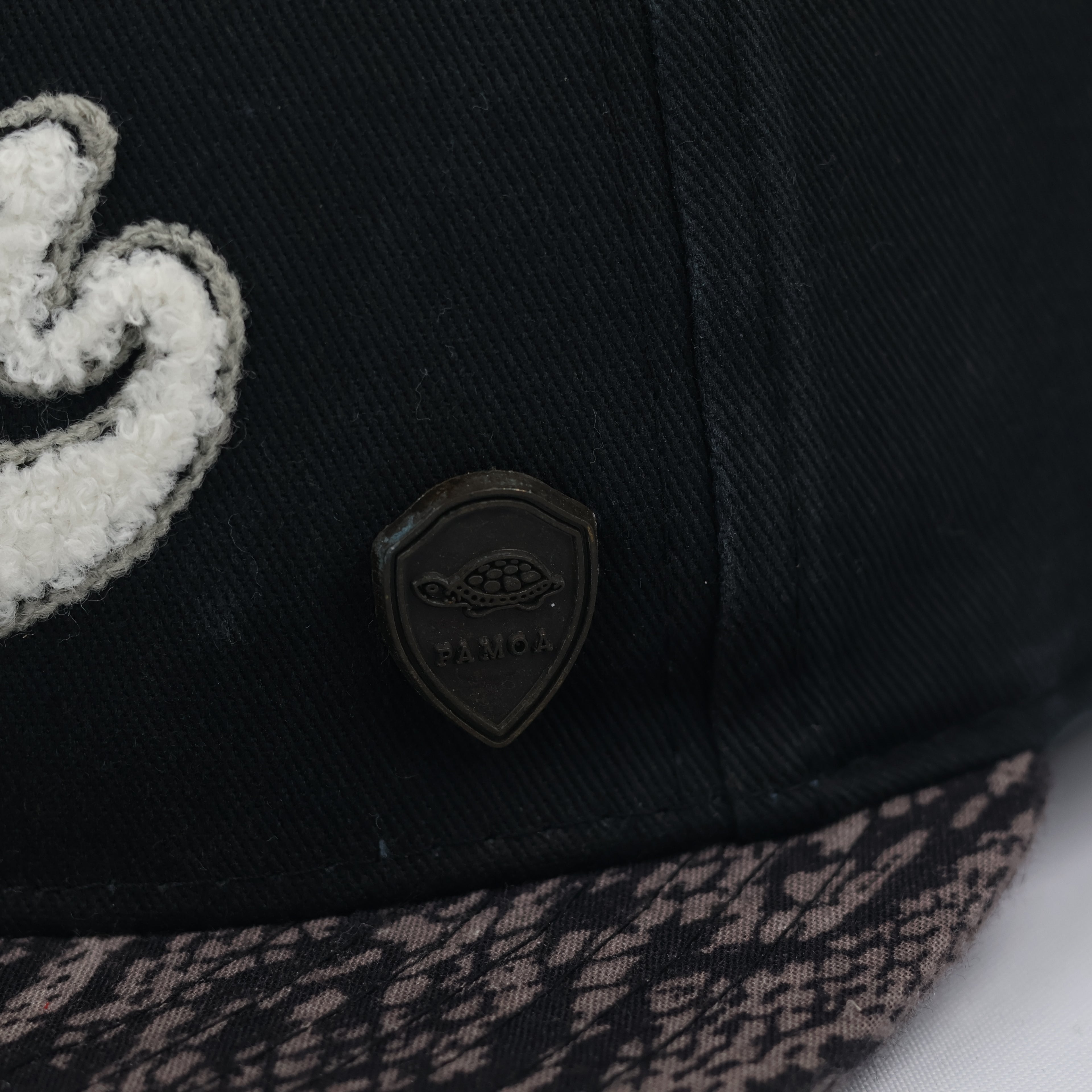 Vintage Pamoa "Premium Headwear" Black Cap - Snakeskin Pattern Brim