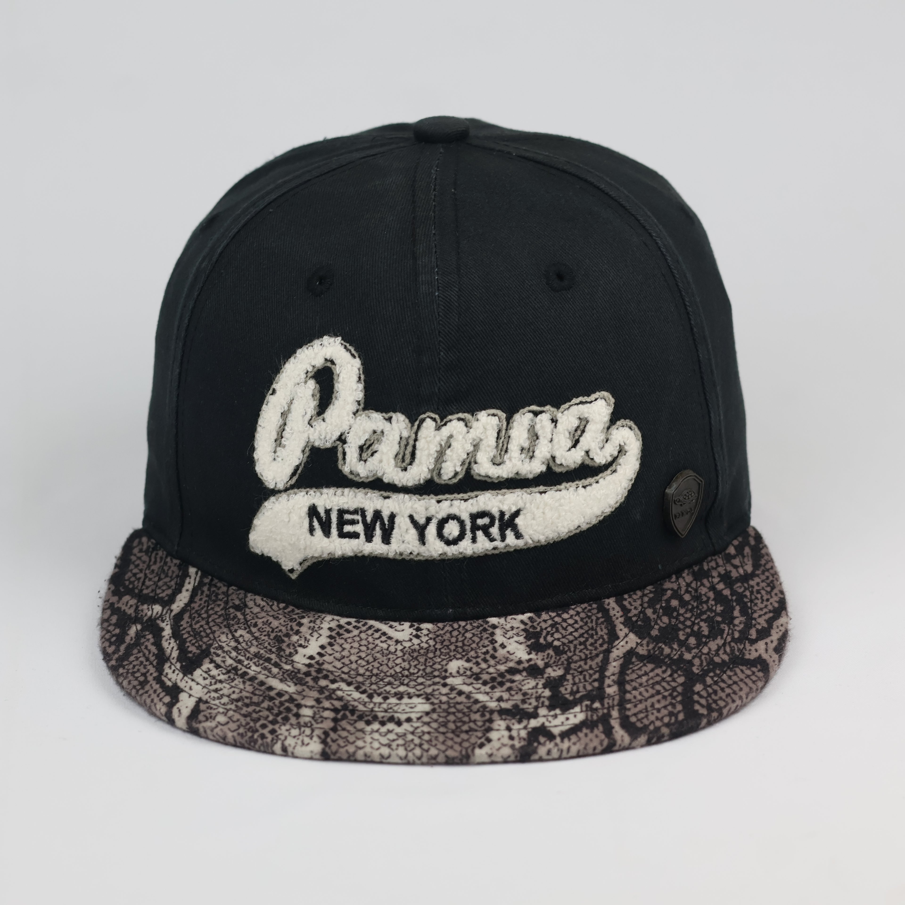 Vintage Pamoa "Premium Headwear" Black Cap - Snakeskin Pattern Brim