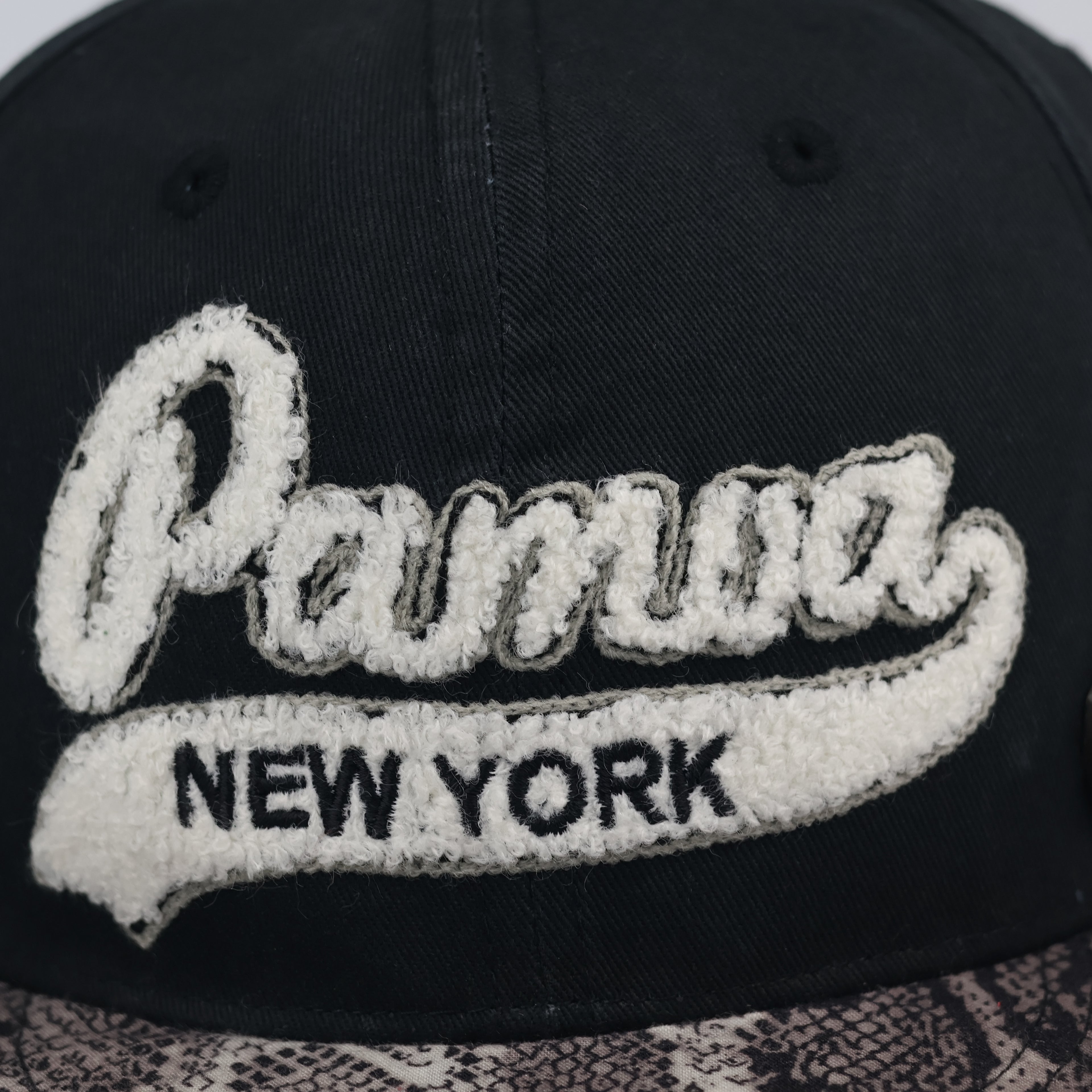 Vintage Pamoa "Premium Headwear" Black Cap - Snakeskin Pattern Brim