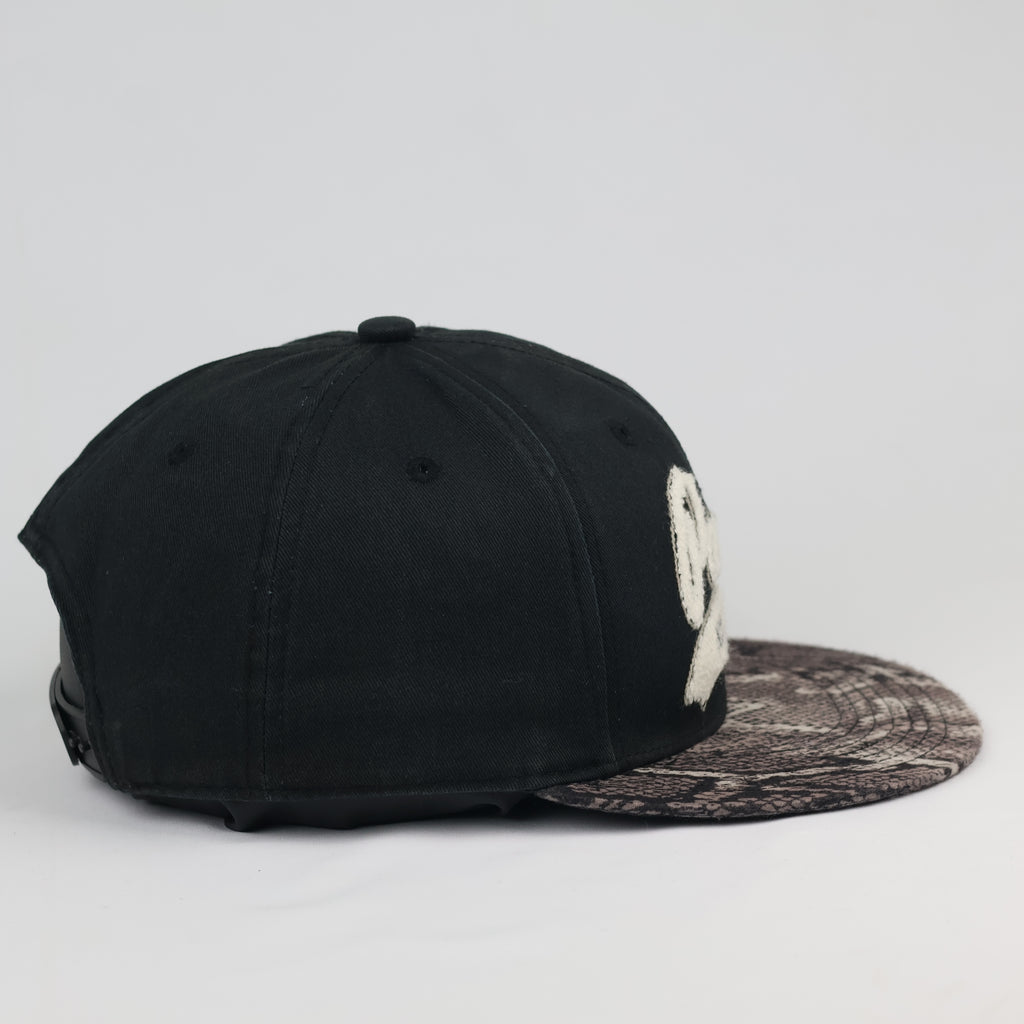 Vintage Pamoa "Premium Headwear" Black Cap - Snakeskin Pattern Brim