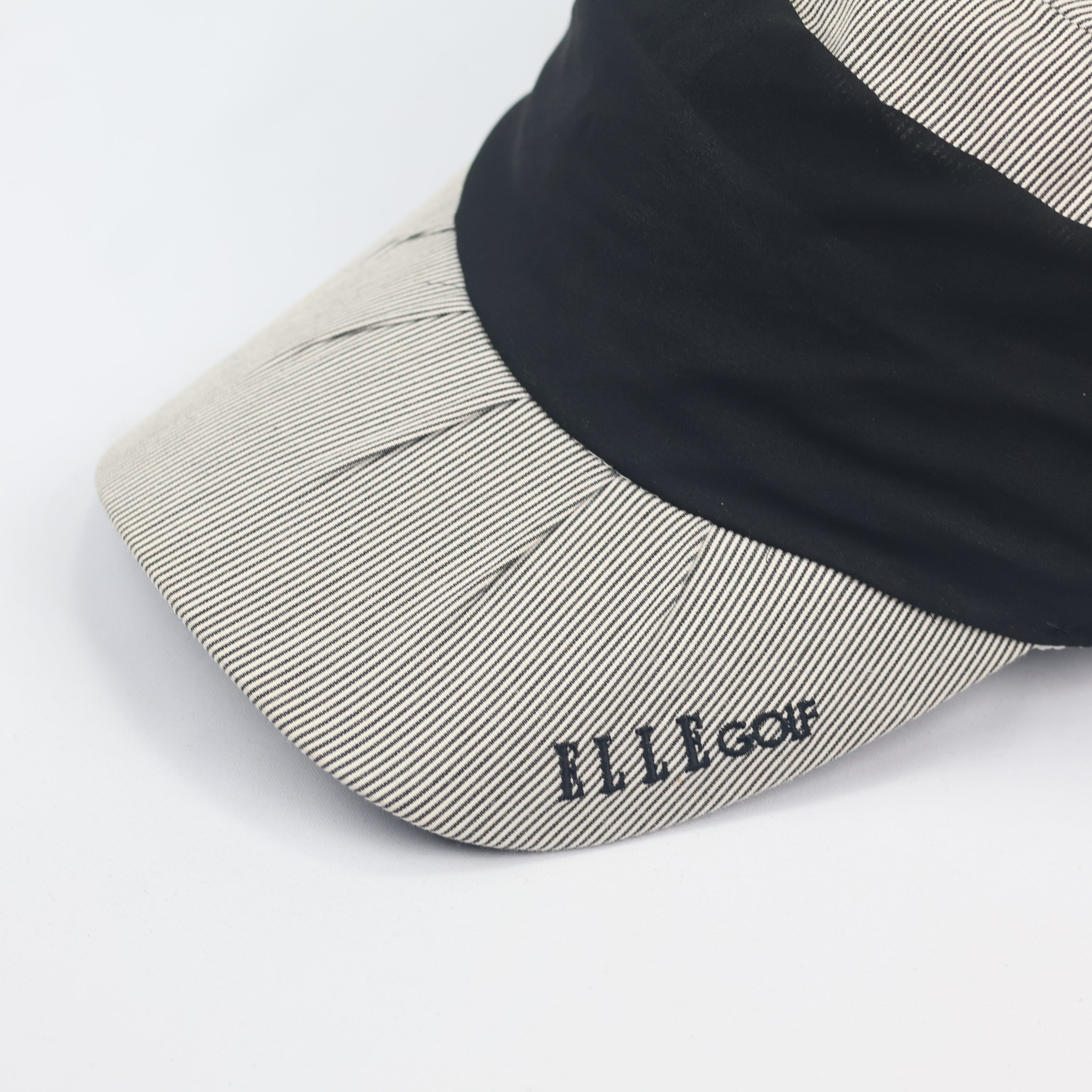 Authentic ELLE Golf Embroidered Sport Thrifted Cap - Grey Plaid Pattern Hat