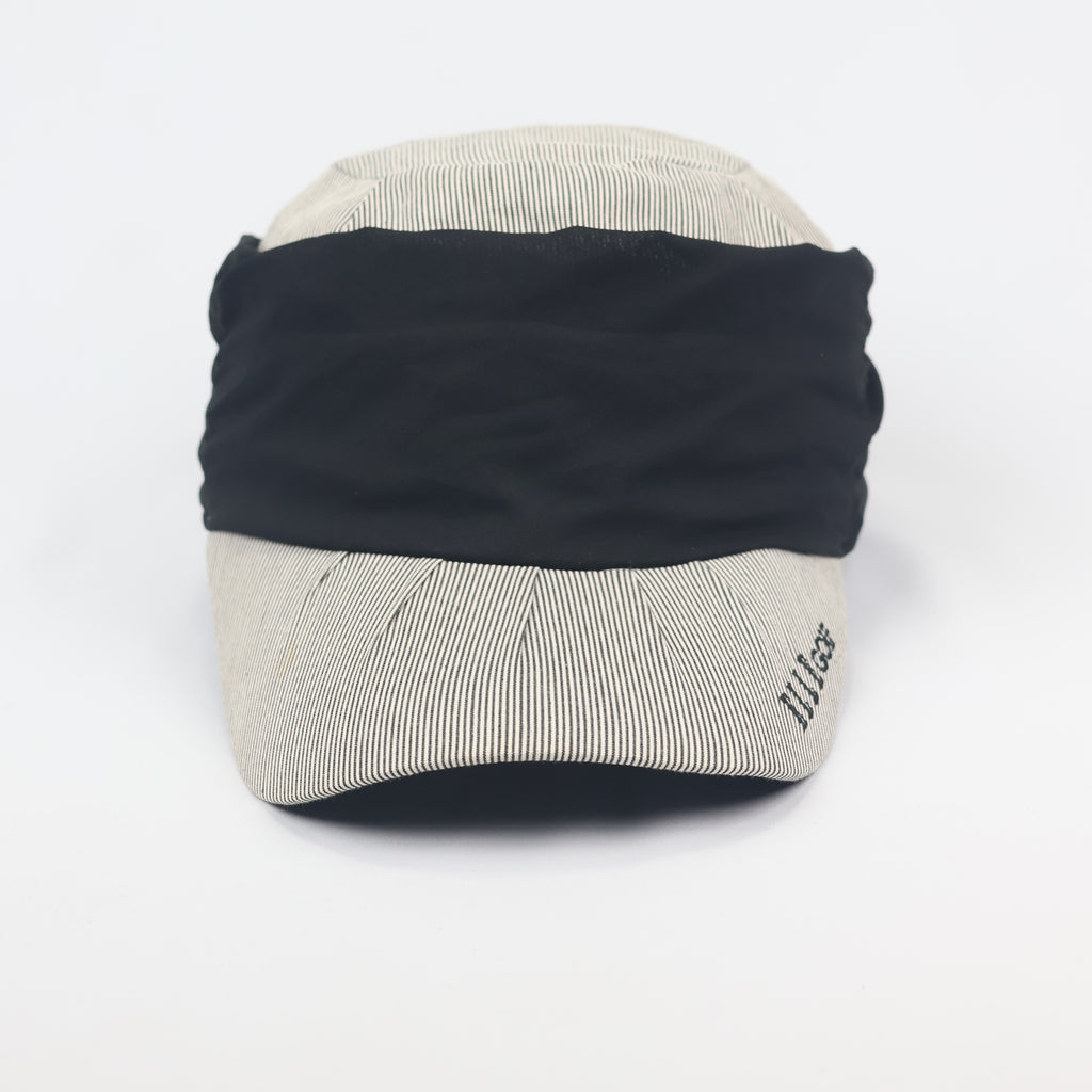 Authentic ELLE Golf Embroidered Sport Thrifted Cap - Grey Plaid Pattern Hat