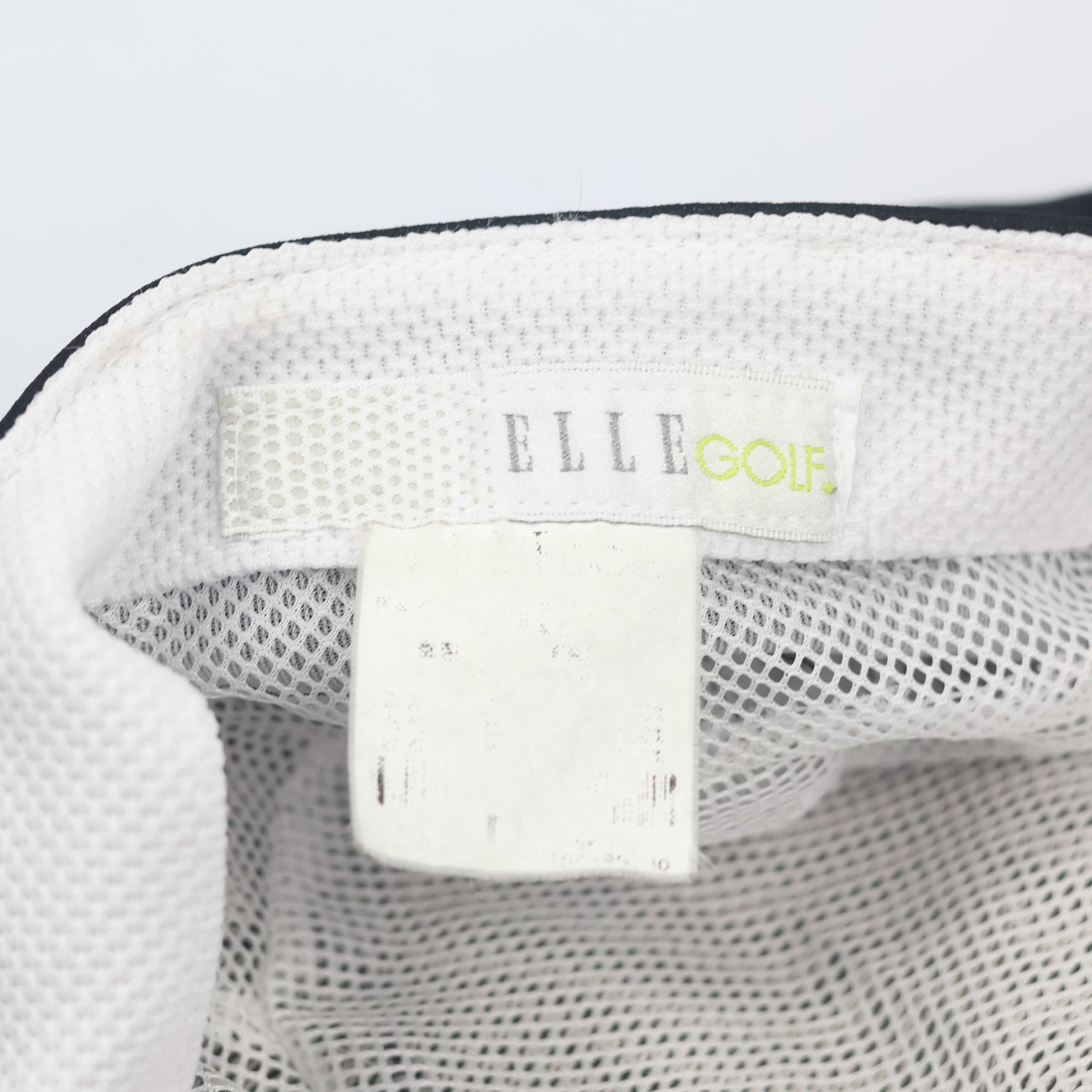 Authentic ELLE Golf Embroidered Sport Thrifted Cap - Grey Plaid Pattern Hat