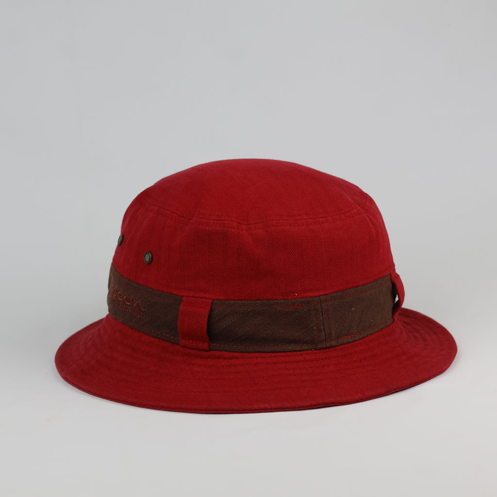 SPOON "Mild But Wild" Thrifted Red Cotton Bucket Hat - Size 57cm