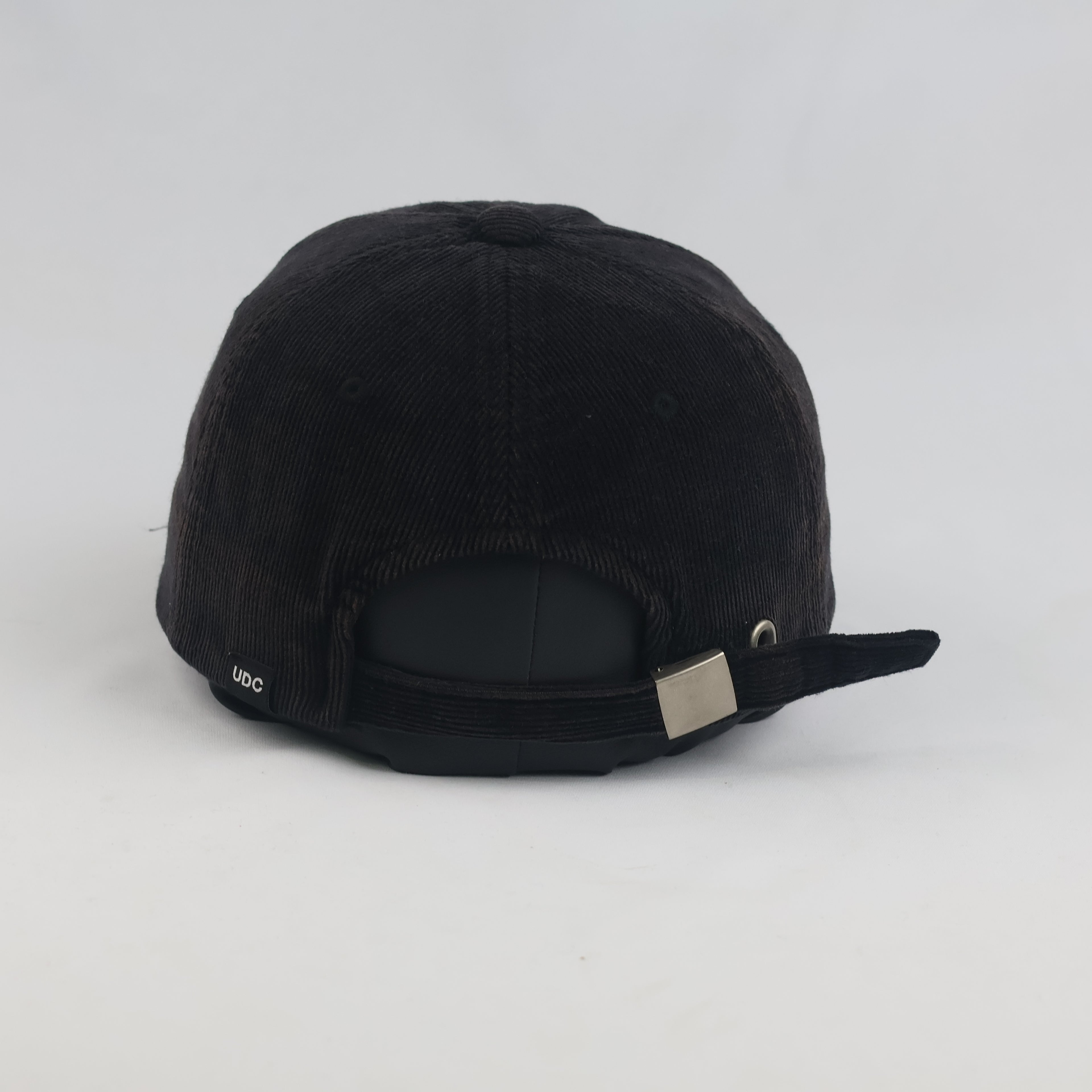 Thrifted Undercontrol UDC Black Fine-Wale Corduroy Strapback Cap (56-58 cm)