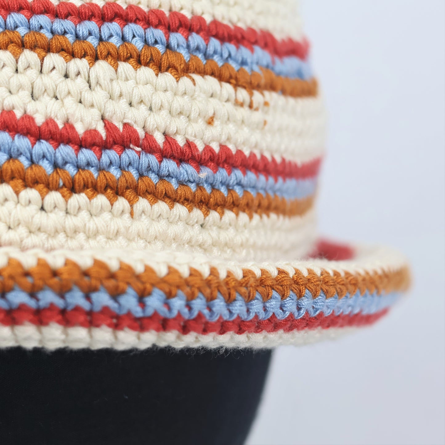 ZARA Striped Crochet Cloche Thrifted Hat – Boho Chic Winter Knitwear