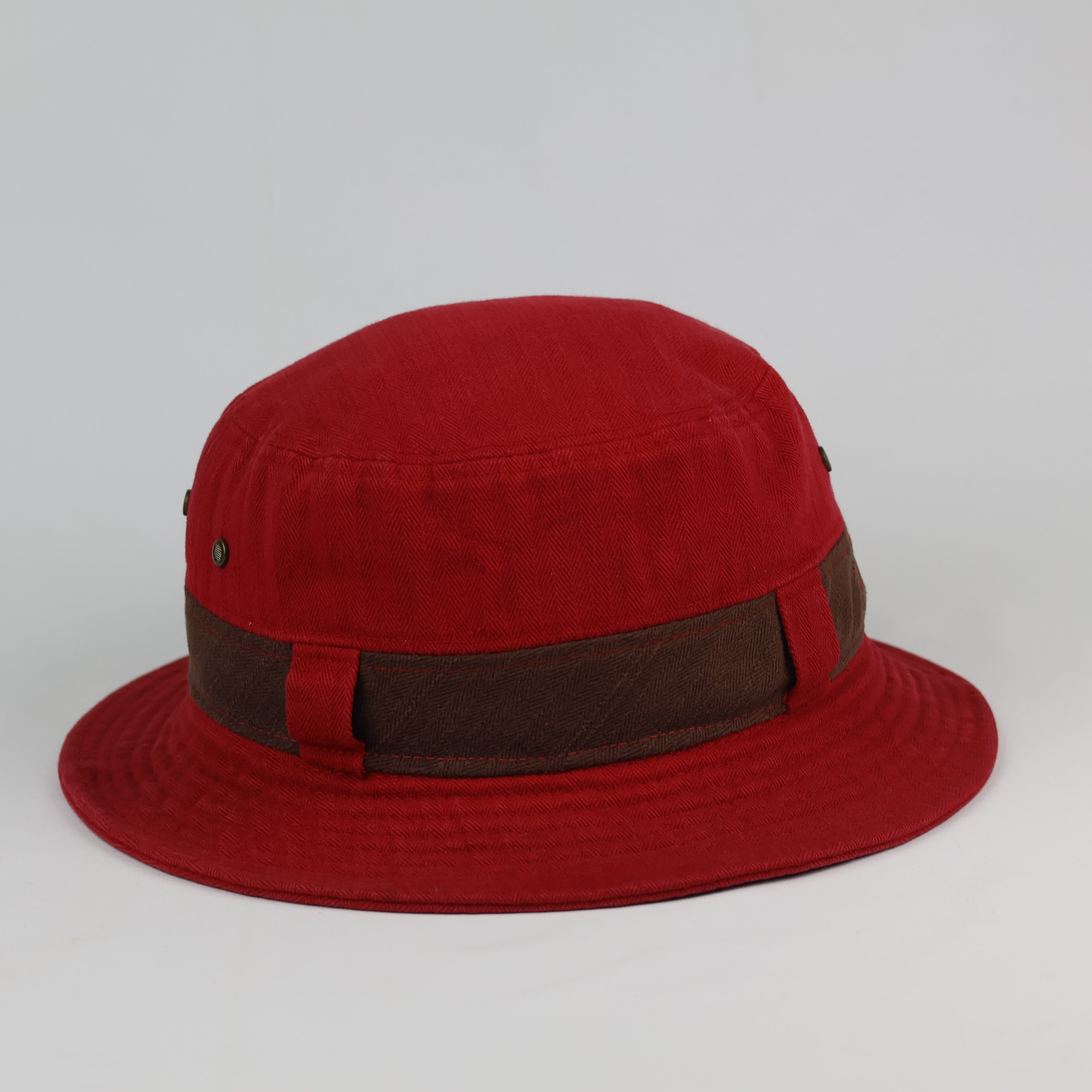 SPOON "Mild But Wild" Thrifted Red Cotton Bucket Hat - Size 57cm
