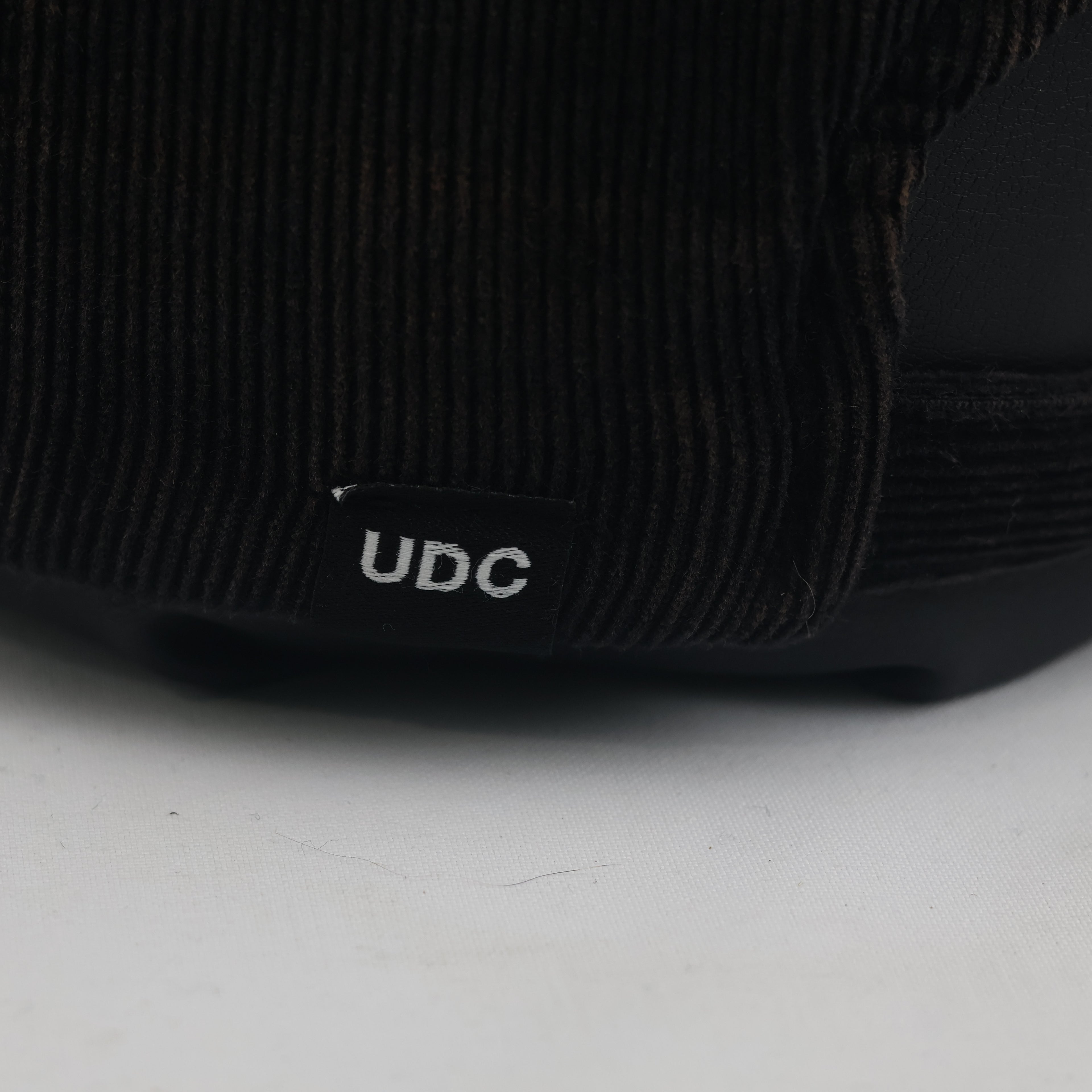 Thrifted Undercontrol UDC Black Fine-Wale Corduroy Strapback Cap (56-58 cm)