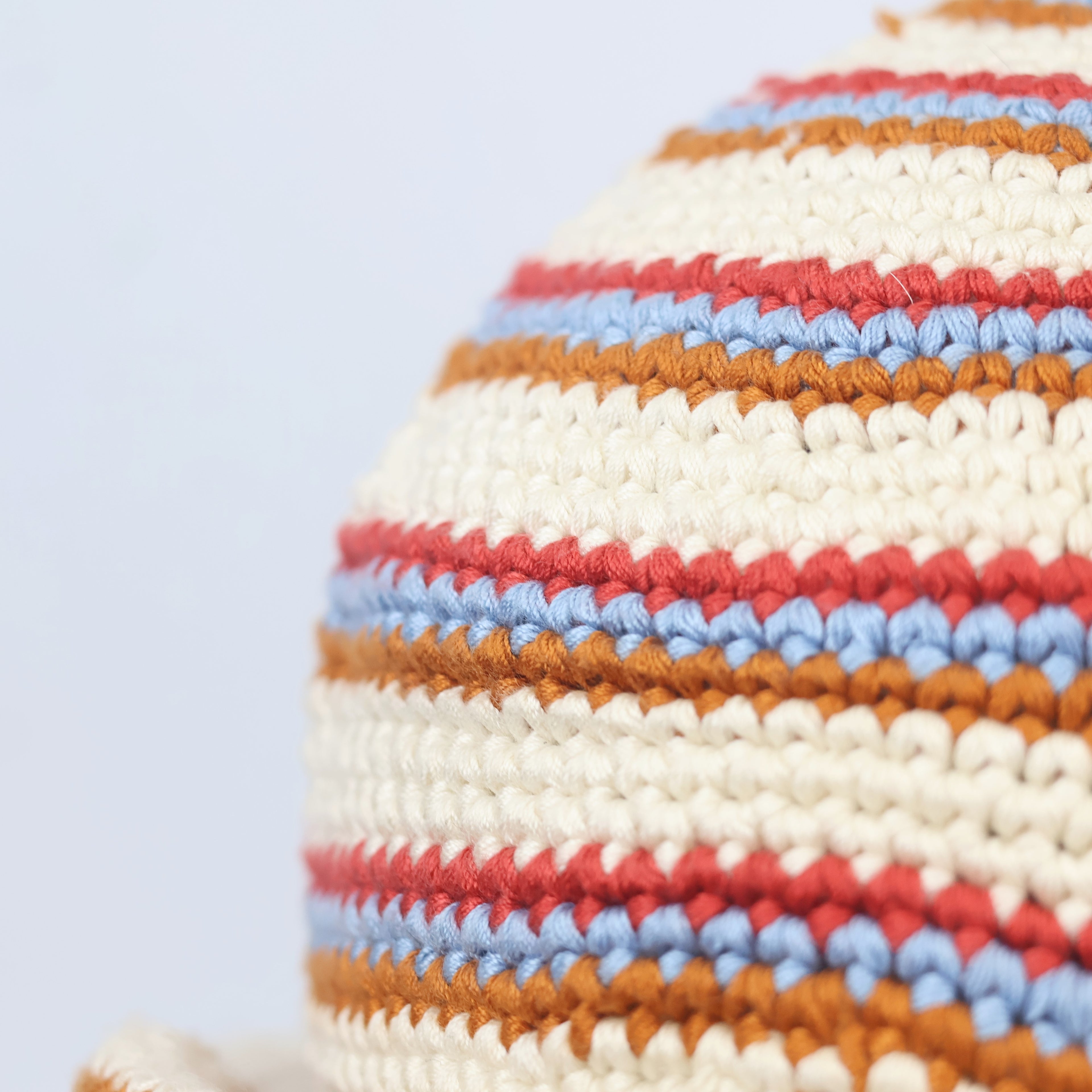 ZARA Striped Crochet Cloche Thrifted Hat – Boho Chic Winter Knitwear