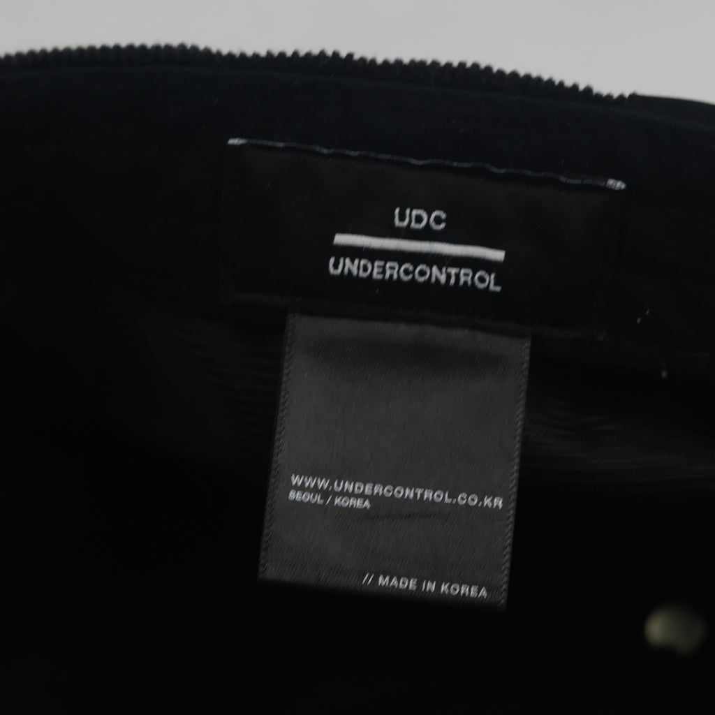 Thrifted Undercontrol UDC Black Fine-Wale Corduroy Strapback Cap (56-58 cm)