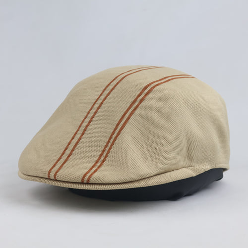 Vintage Kangol Beige Striped Tropic Flat Cap