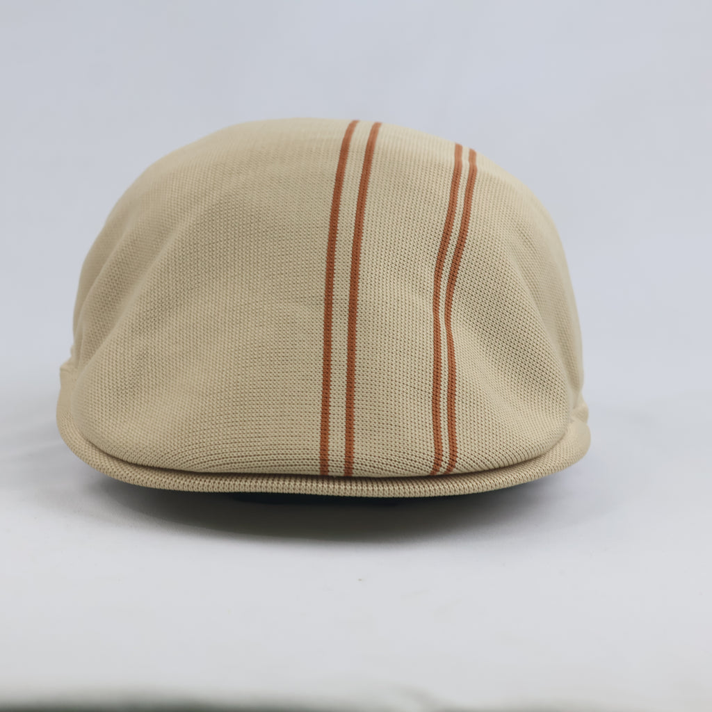 Vintage Kangol Beige Striped Tropic Flat Cap