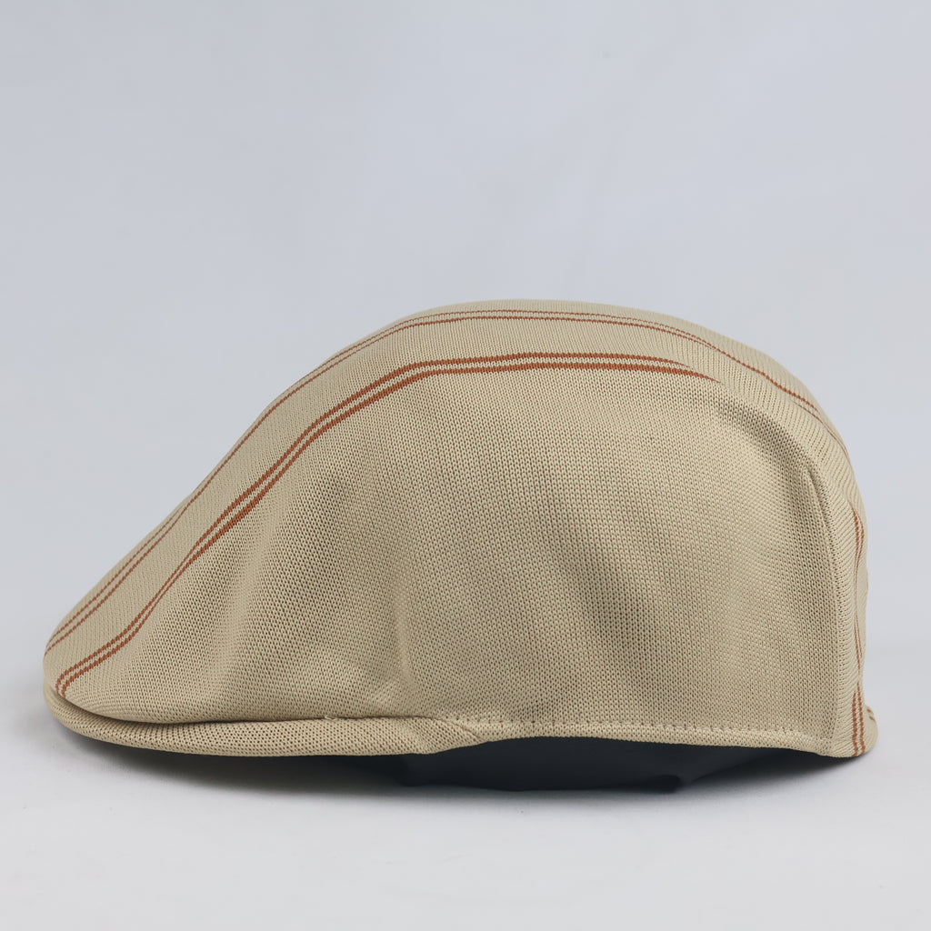 Vintage Kangol Beige Striped Tropic Flat Cap