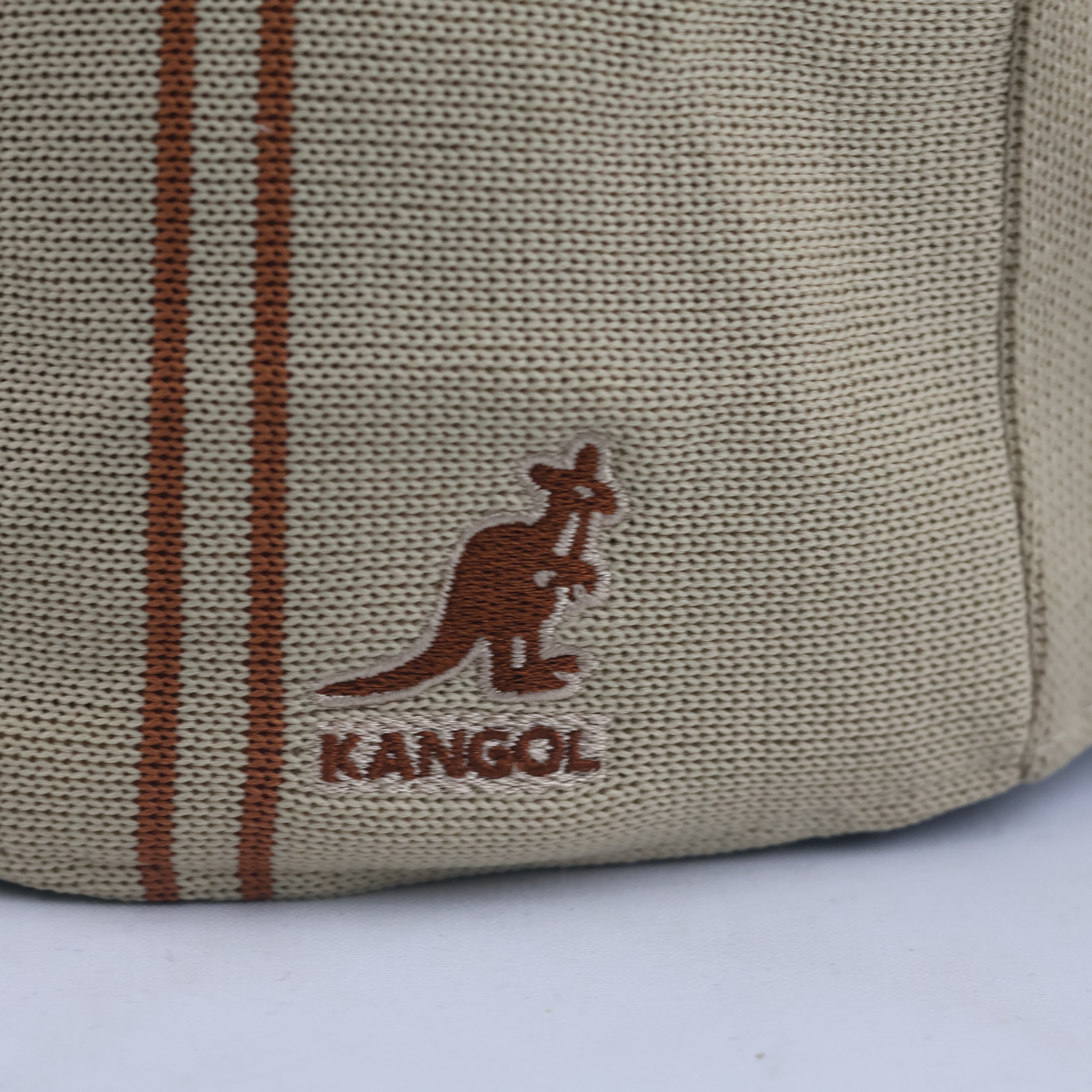 Vintage Kangol Beige Striped Tropic Flat Cap