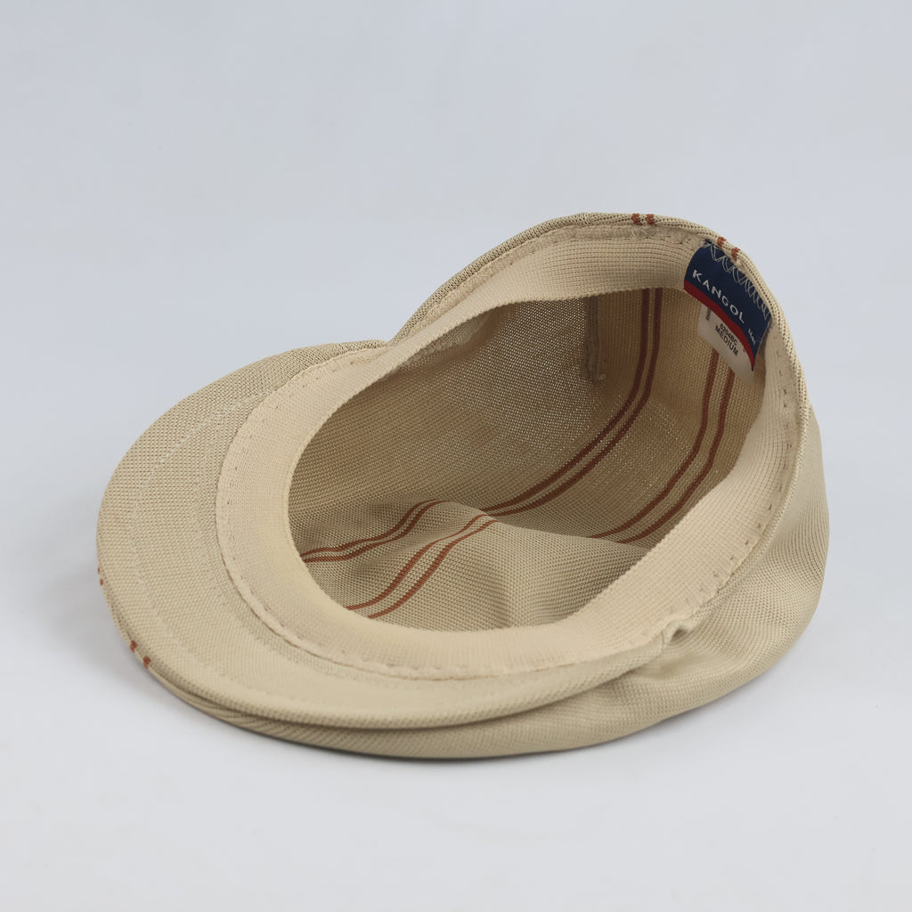 Vintage Kangol Beige Striped Tropic Flat Cap