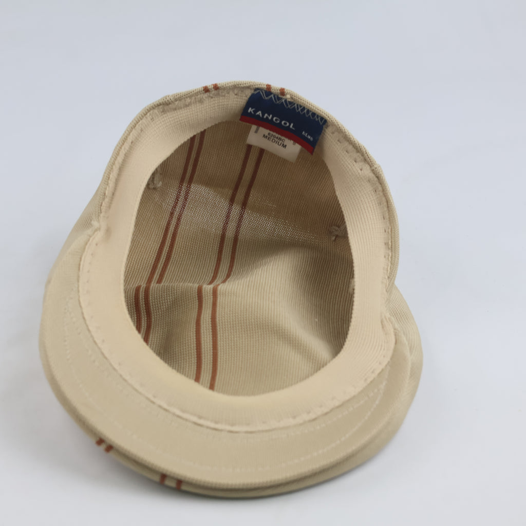 Vintage Kangol Beige Striped Tropic Flat Cap
