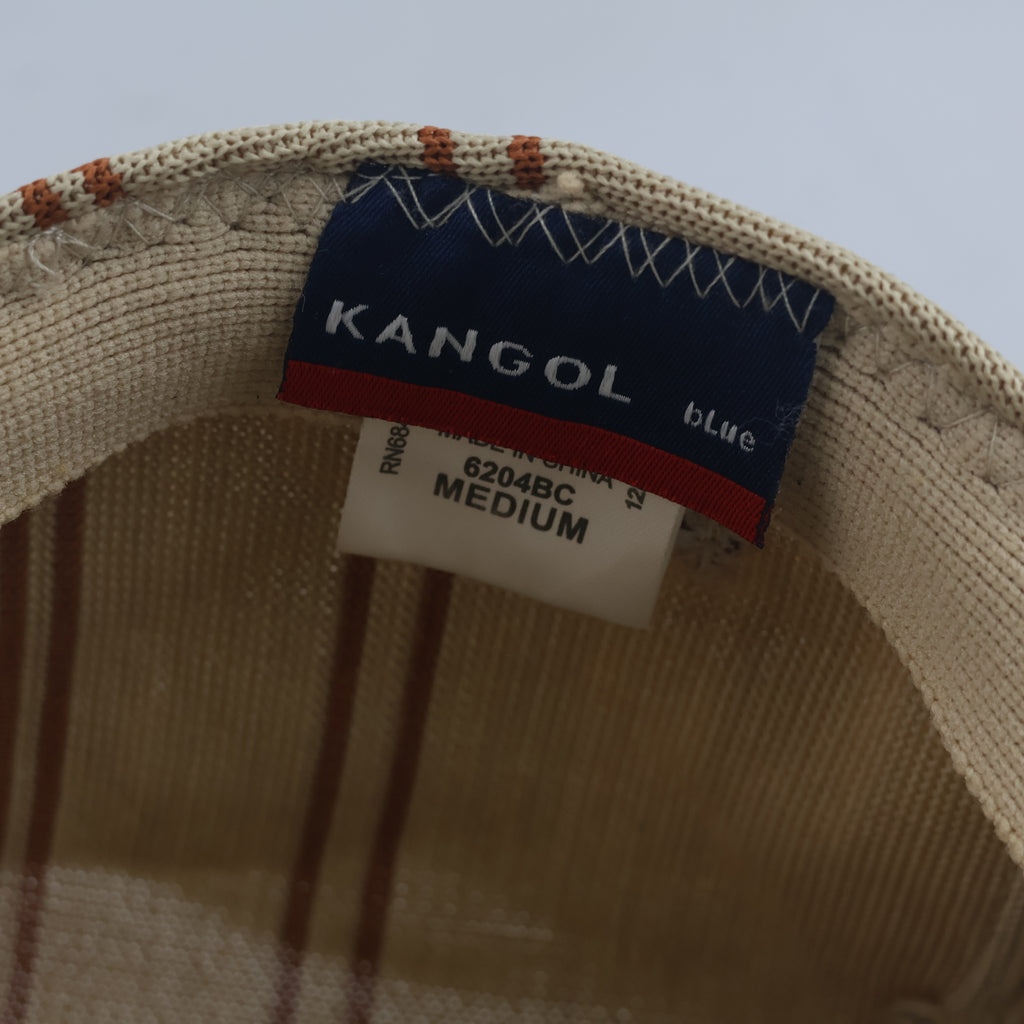 Vintage Kangol Beige Striped Tropic Flat Cap