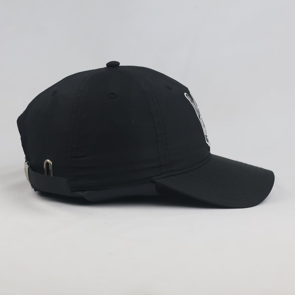 Thrifted Team Platin Black Peace Hand Graphic Strapback Hat