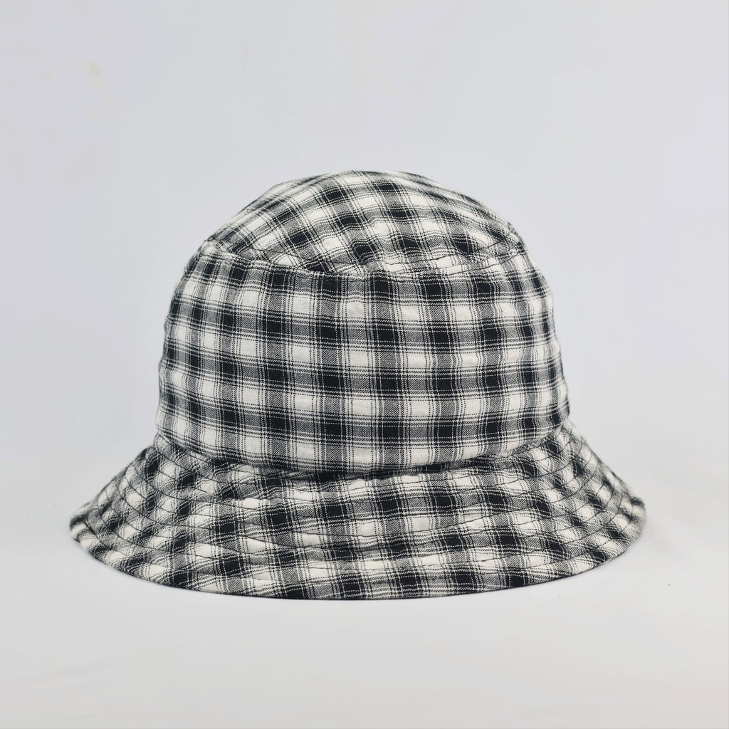 Classic Gingham Pattern Bucket Thrifted Hat – m.m.a Streetwear Plaid Cap