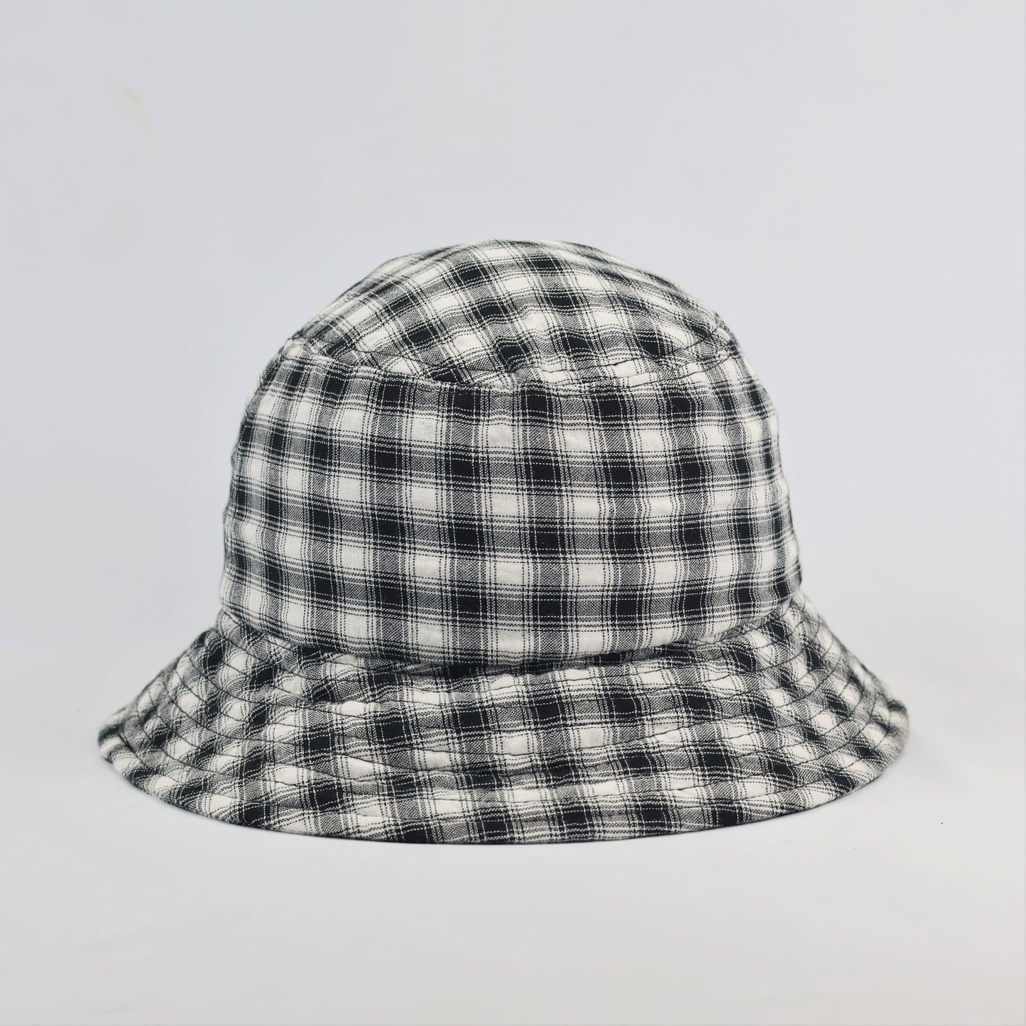 Classic Gingham Pattern Bucket Thrifted Hat – m.m.a Streetwear Plaid Cap