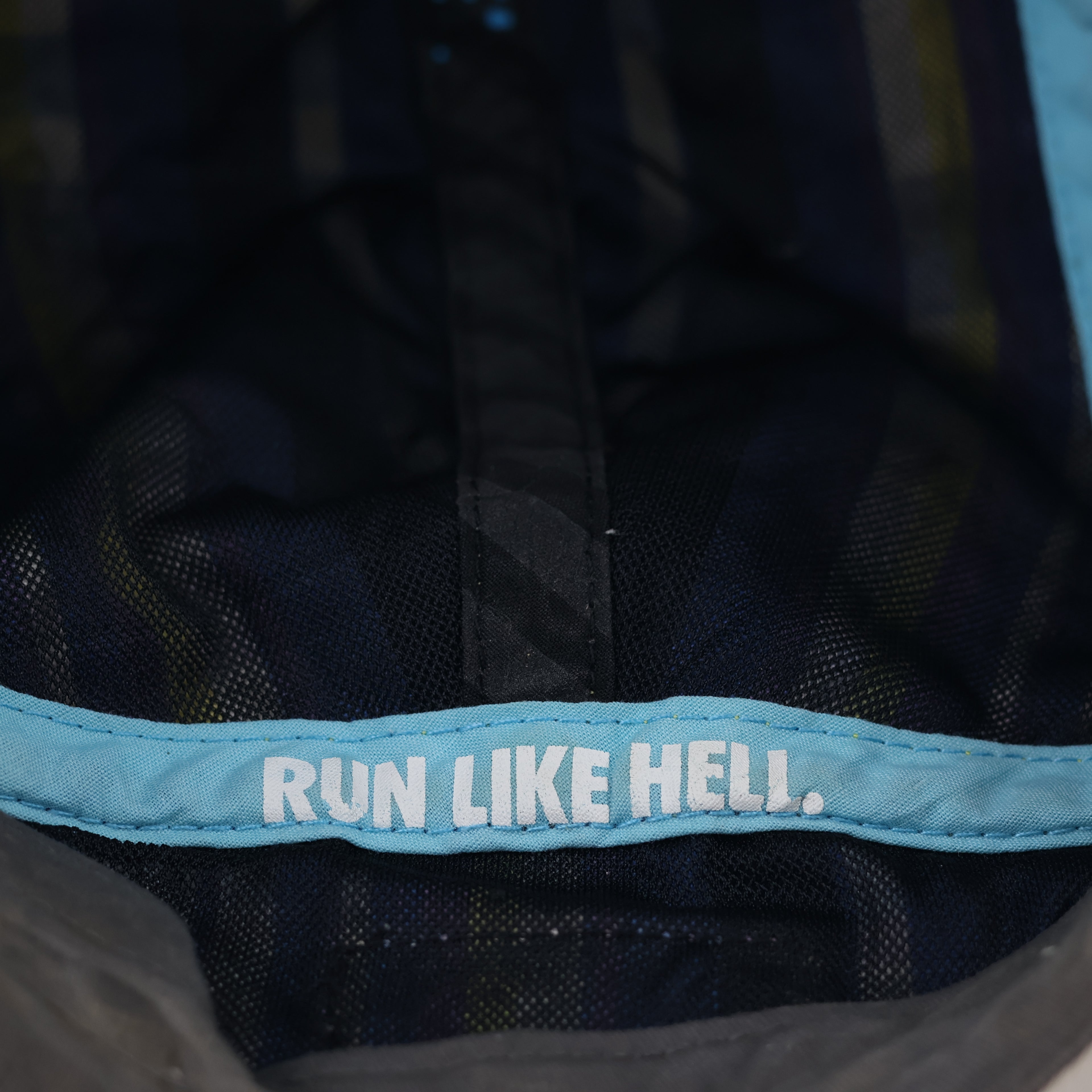 Vintage Nike AW84 "Run Like Hell" 5-Panel Camp Thrifted Hat - Thrifted
