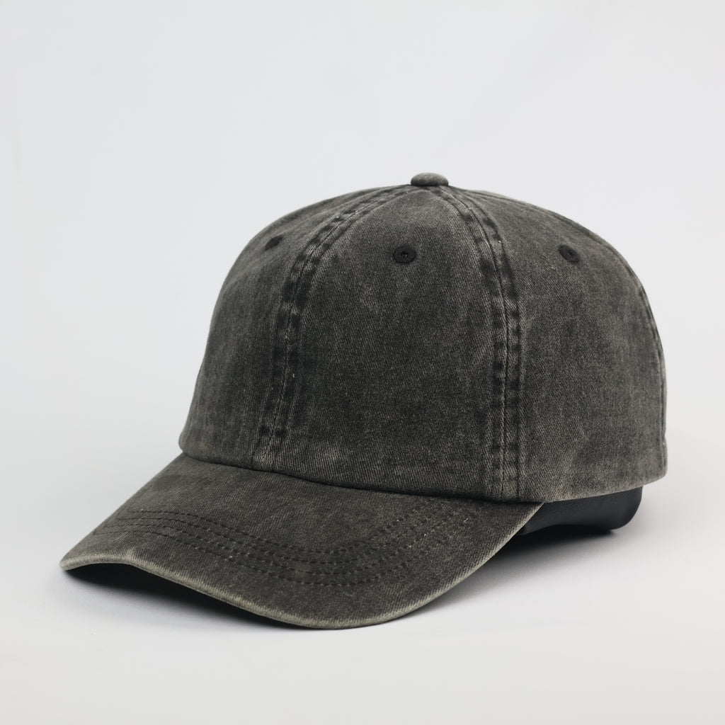 Thrifted Distressed Grey Baseball Cap with LA Embroidery