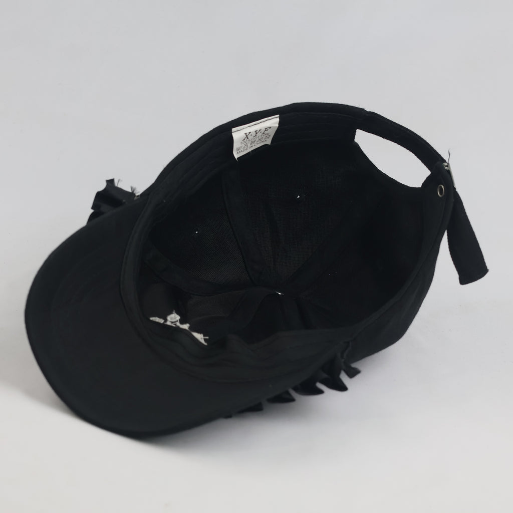 Thrifted Cute Black Hello Weekend Ruffle Brim Dad Cap (55-57 cm)