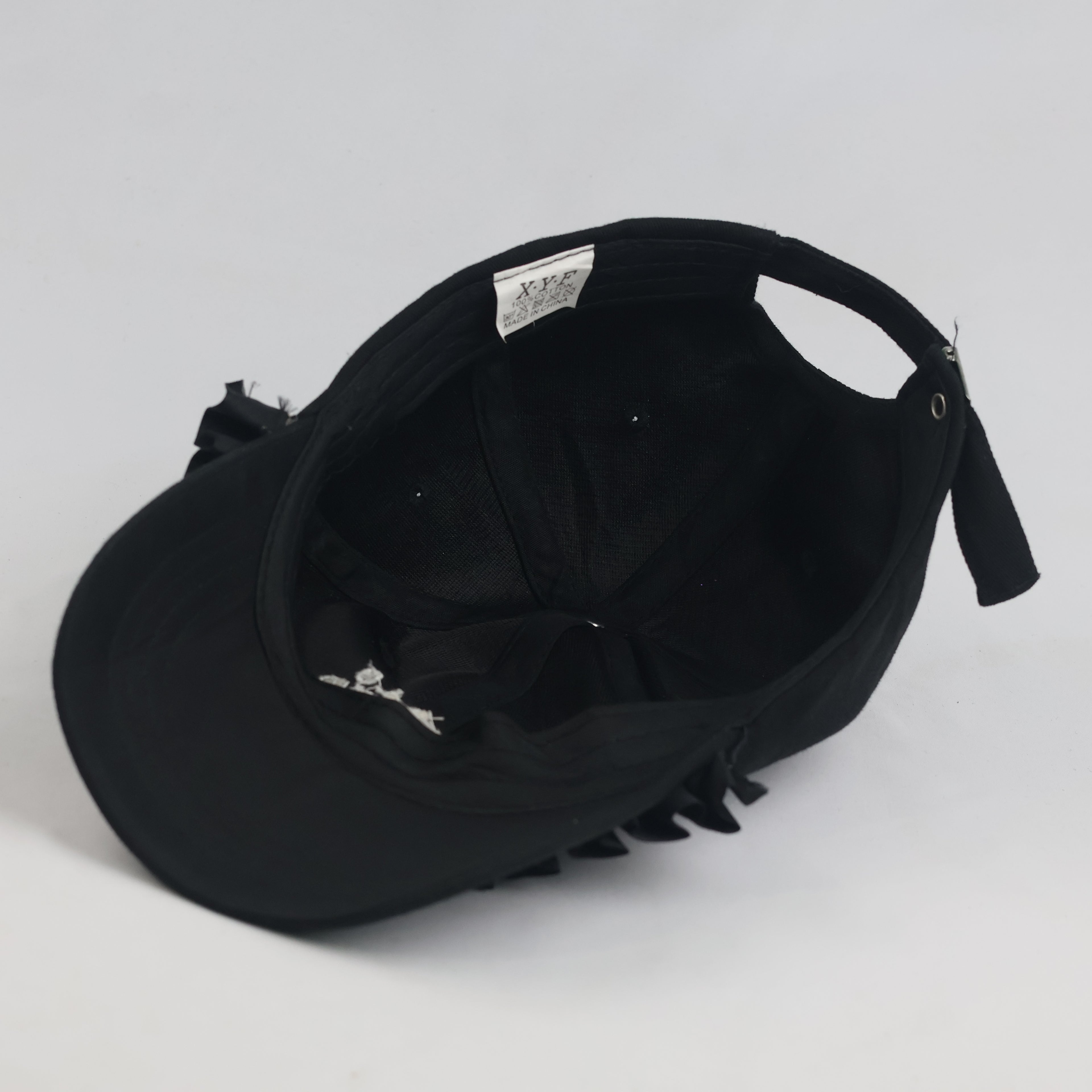 Thrifted Cute Black Hello Weekend Ruffle Brim Dad Cap (55-57 cm)